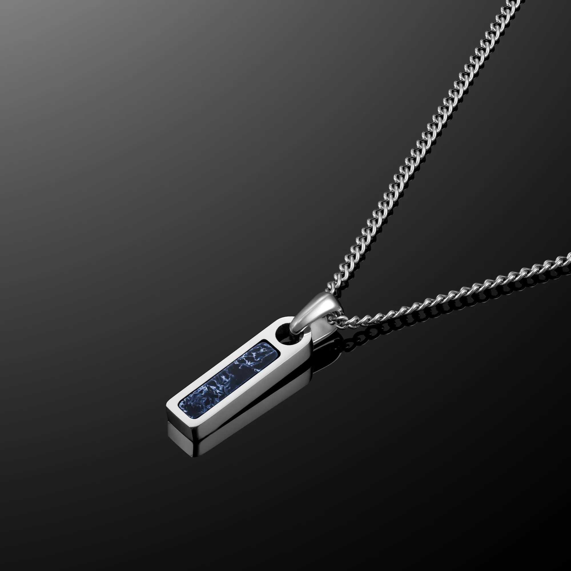  Birthstone Tag Necklace - Silver