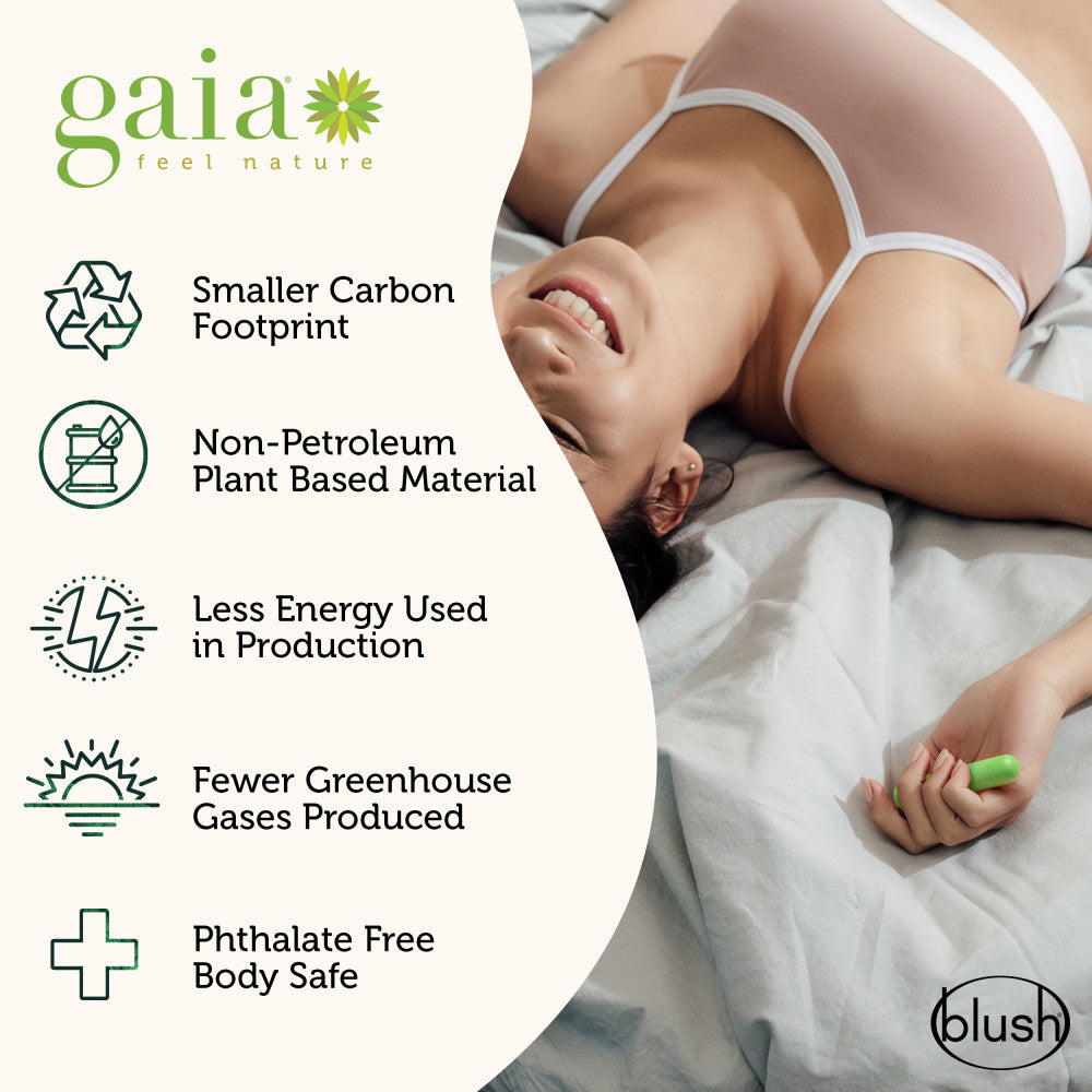 Gaia® By Blush | Eco Bullet: Plant-Based 4 Smooth Waterproof Bullet Vibrator in Green - Made from Sustainable BioFeel™、mySite、bottomscart