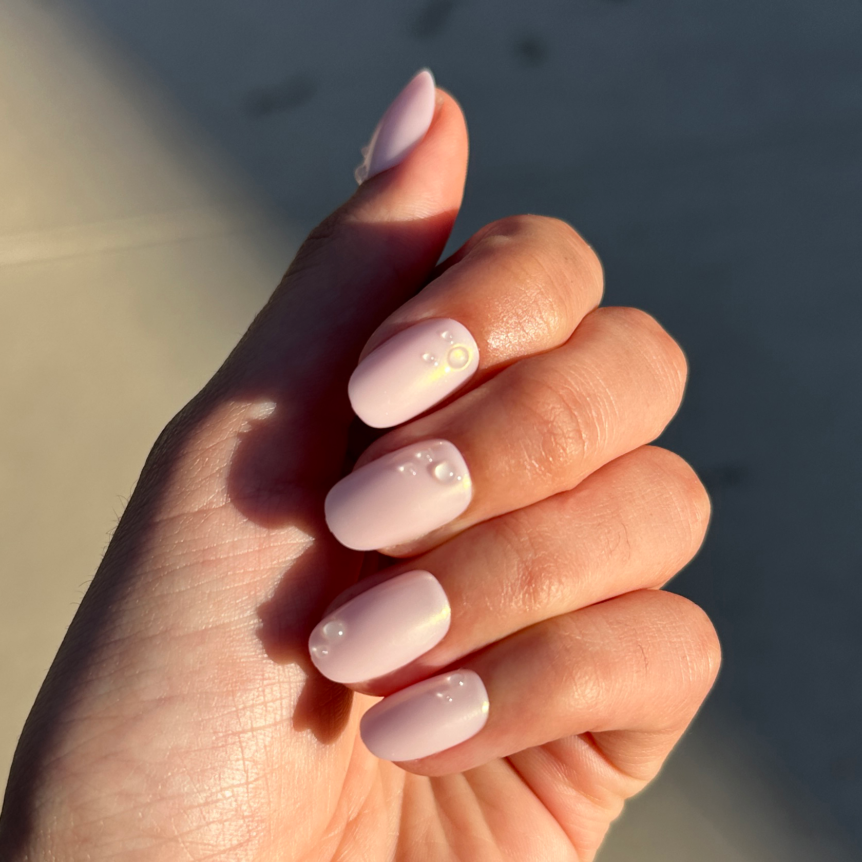 Pink Bubble Pearlescent - Press-On | Short | Round、mySite、solidvoid