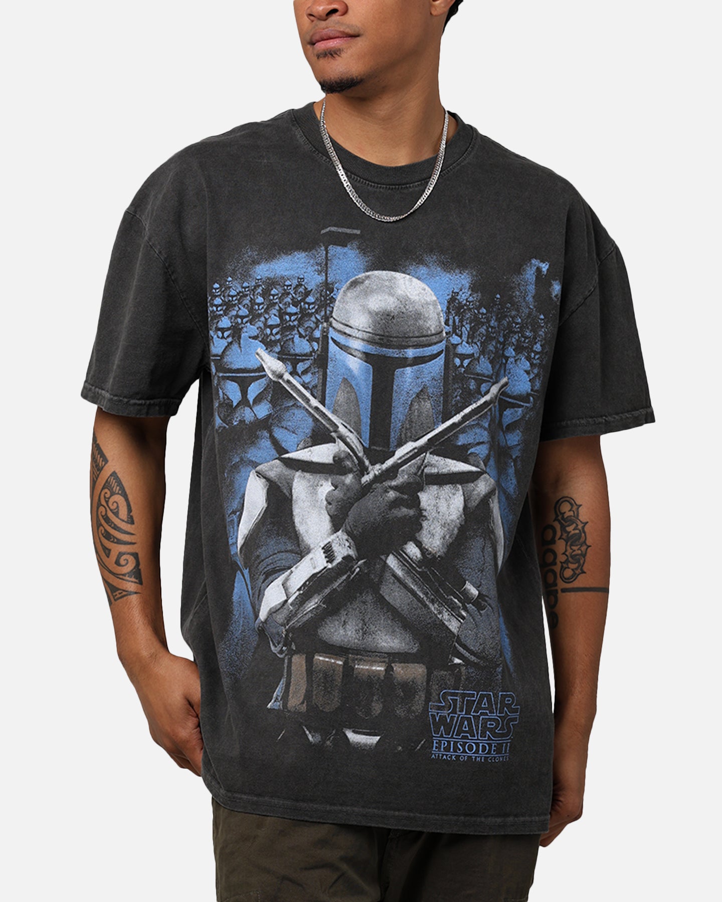Star Wars Episode II '02 Heavyweight Vintage T-Shirt Black Wash、mySite、zt4zffjzw