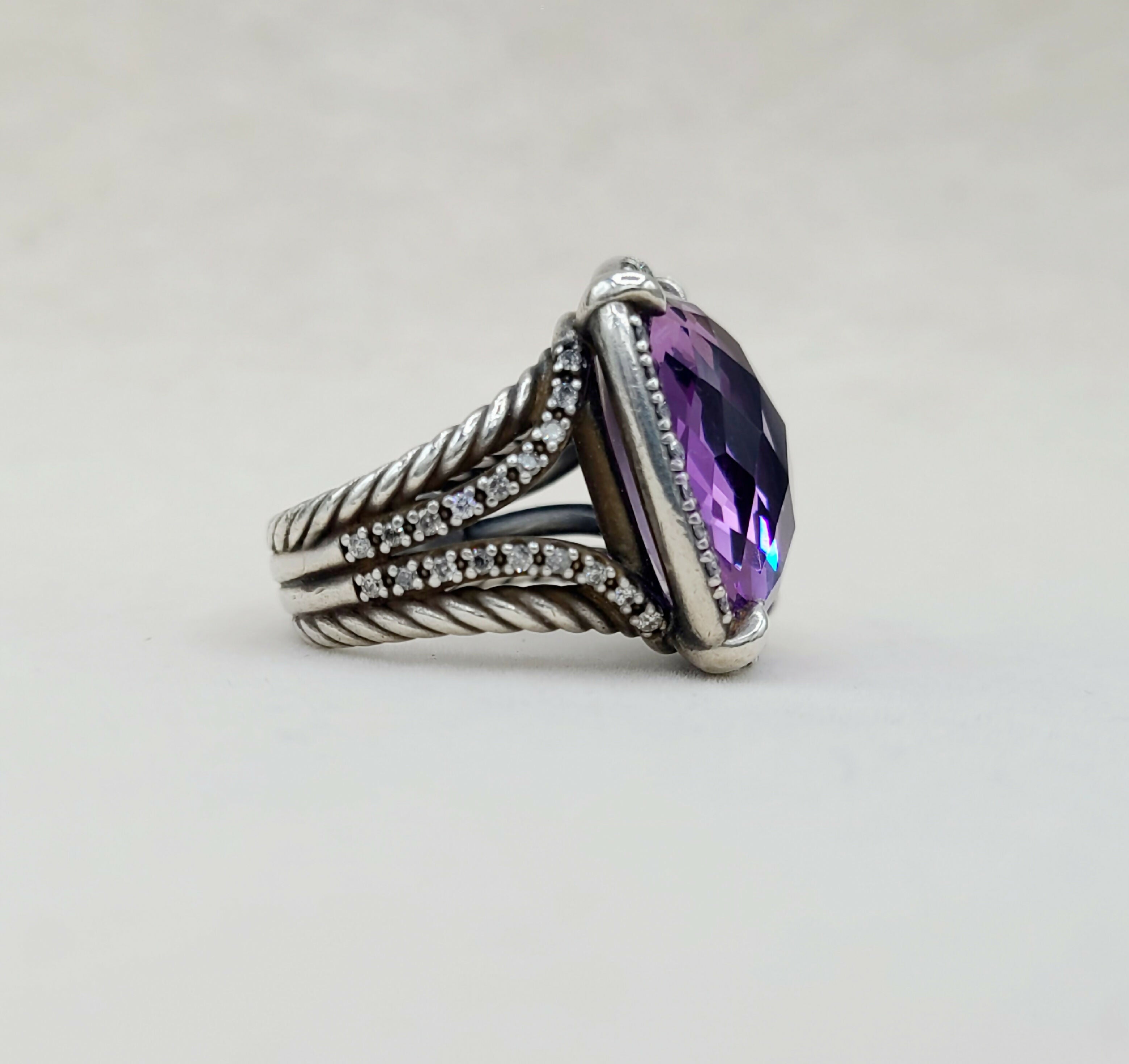 David Yurman Chatelaine Elongated Ring Amethyst & Diamonds、mySite、hinf8tx79