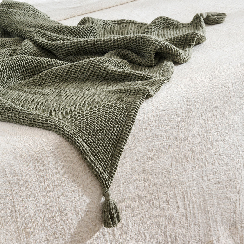 Cotton Bamboo Throw | Waffle | Sea Sponge | Thyme、mySite、camillekostekn