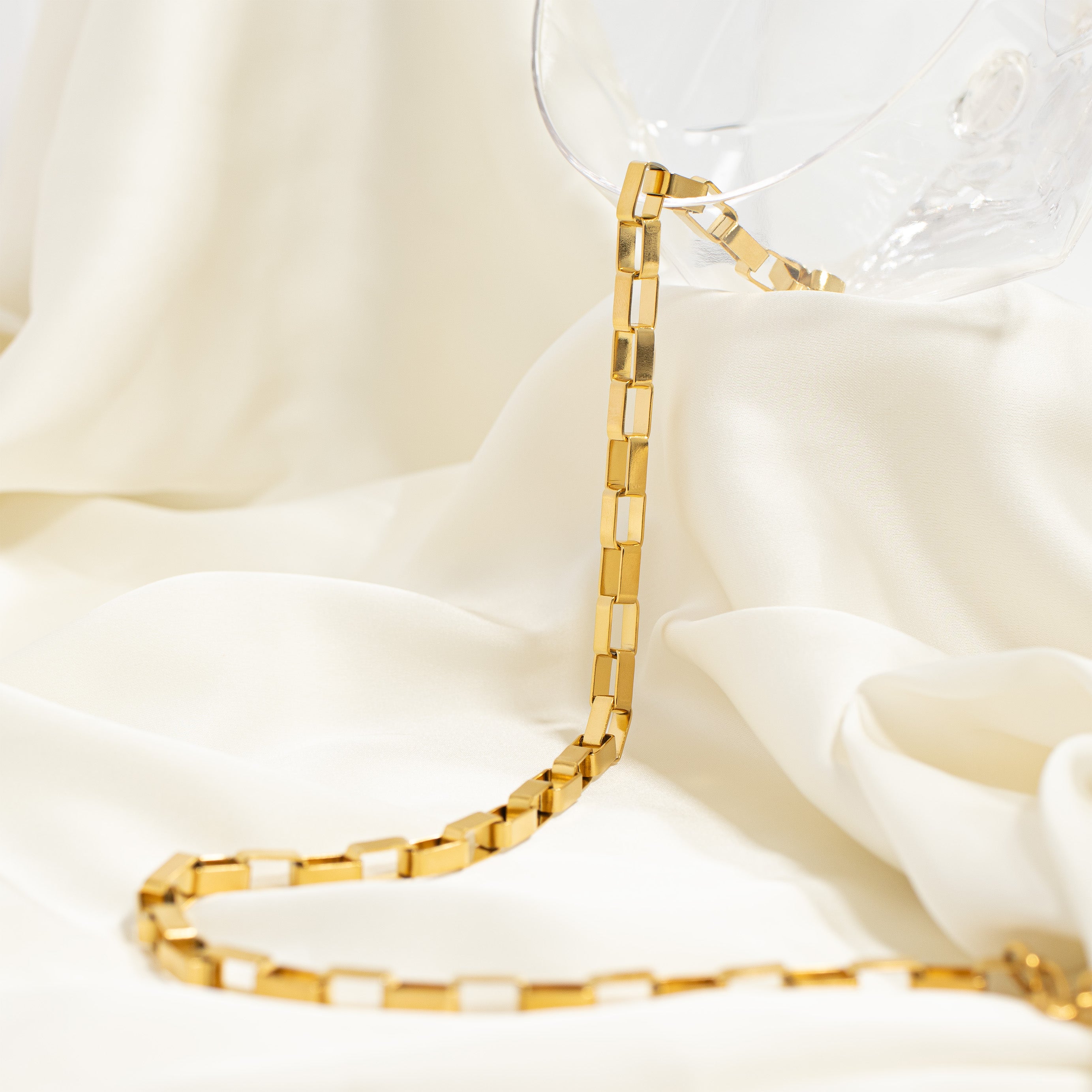 18K Gold PVD Stainless Steel Thick Paperclip Chain Necklace / CHN0105、mySite、dreamappss