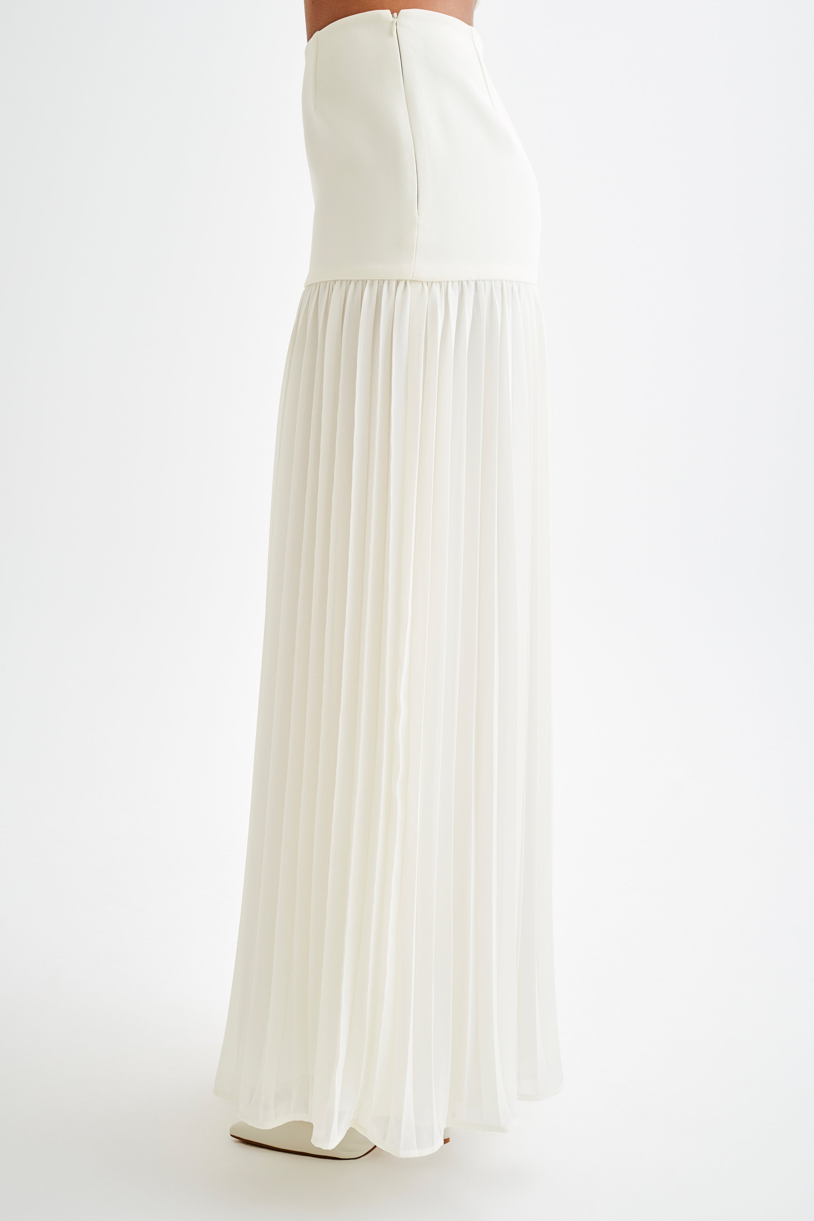 Jillian Pleated Maxi Skirt - Ivory、mySite、solidvoid