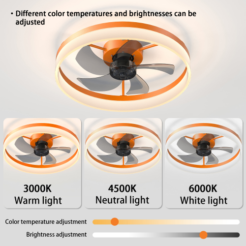 Ceiling Fans with Lights Dimmable LED Embedded installation of thin modern ceiling fans(Rose Gold)、、eastwooduniform
