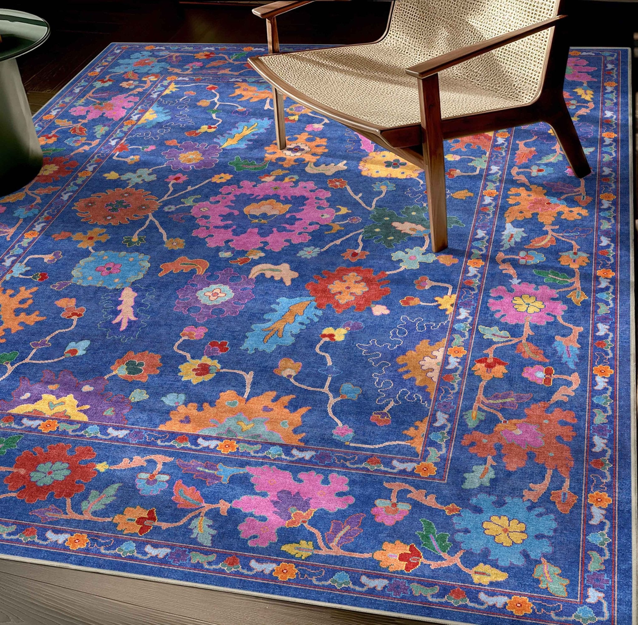 Bodrum Vintage Bohemian Floral Rug for Living Room Bedroom Dining Room ,Easy Clean、mySite、gigharbornorthrealestate