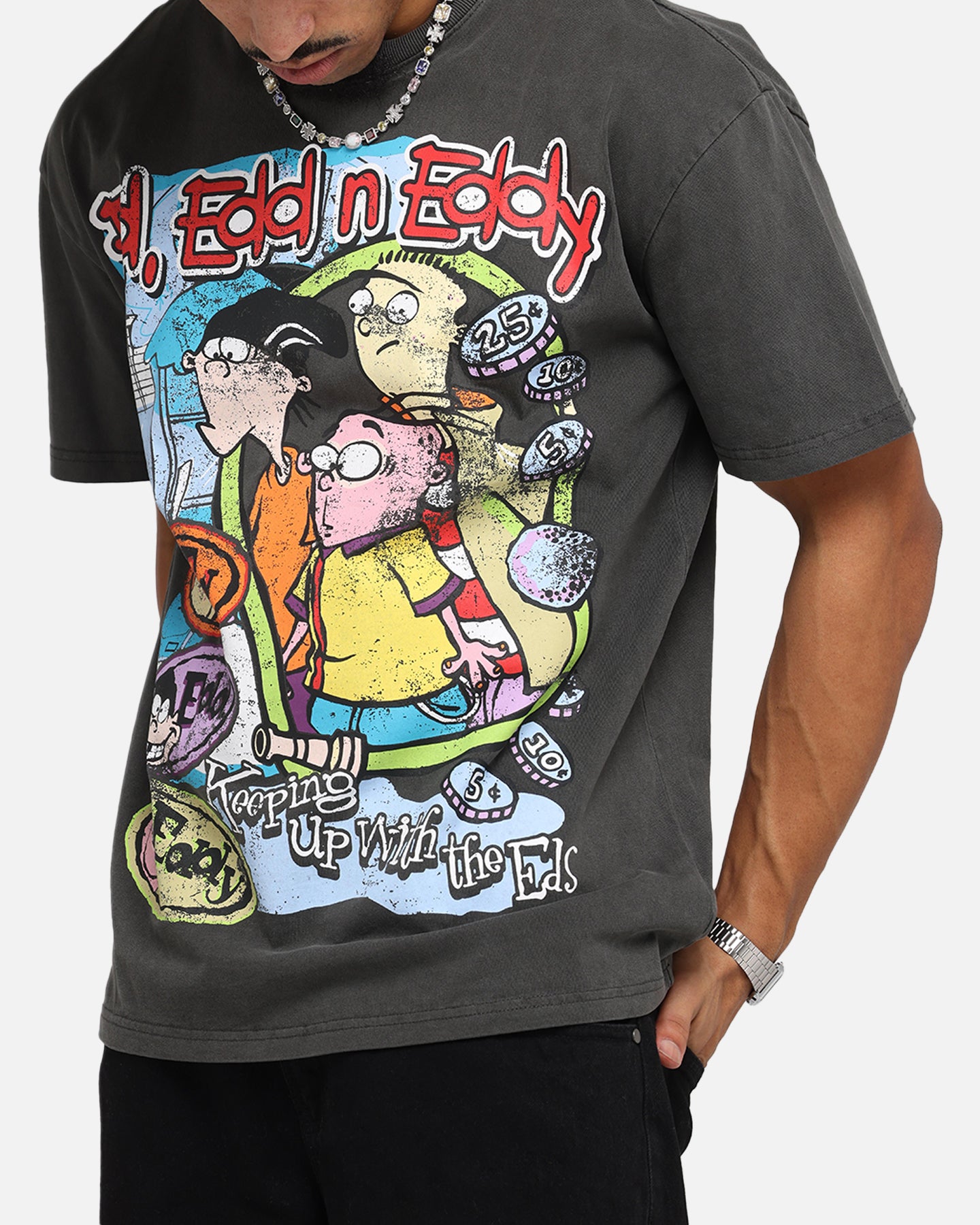 American Thrift X Cartoon Network Ed Edd N Eddy Heavy T-Shirt Black Wash、mySite、zt4zffjzw