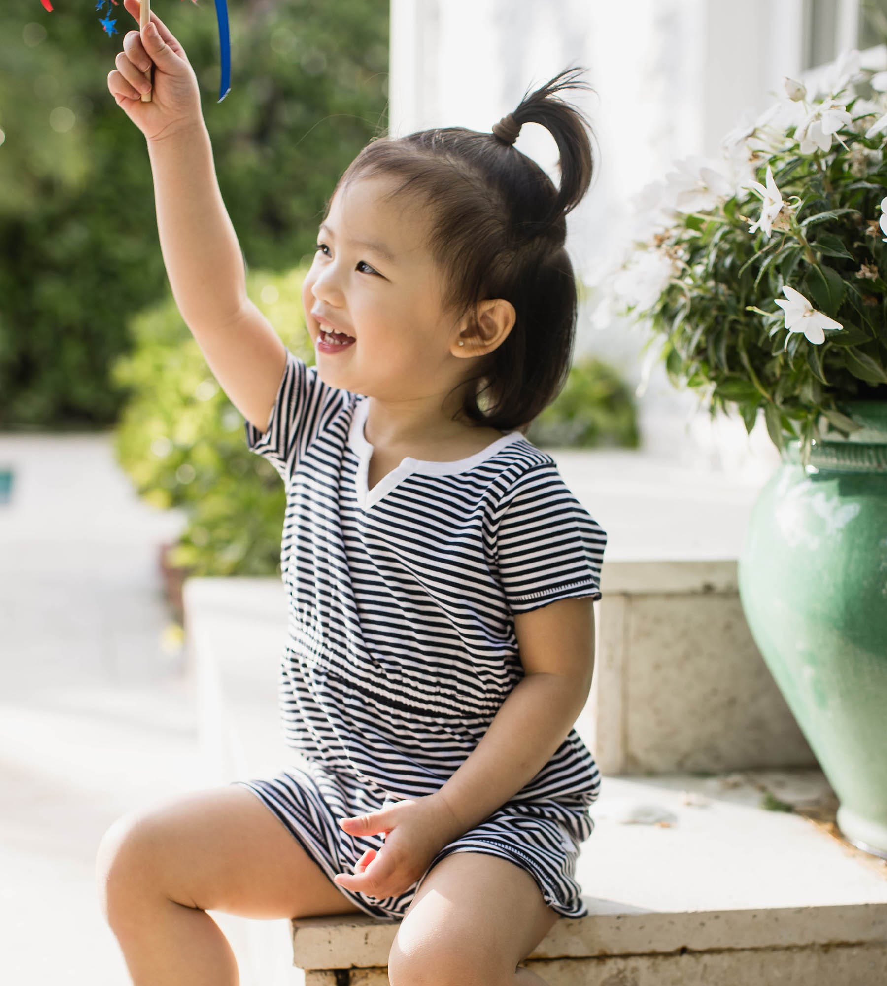  Classic Stripe Organic Cotton Girl Romper、mySite、layawaytickets