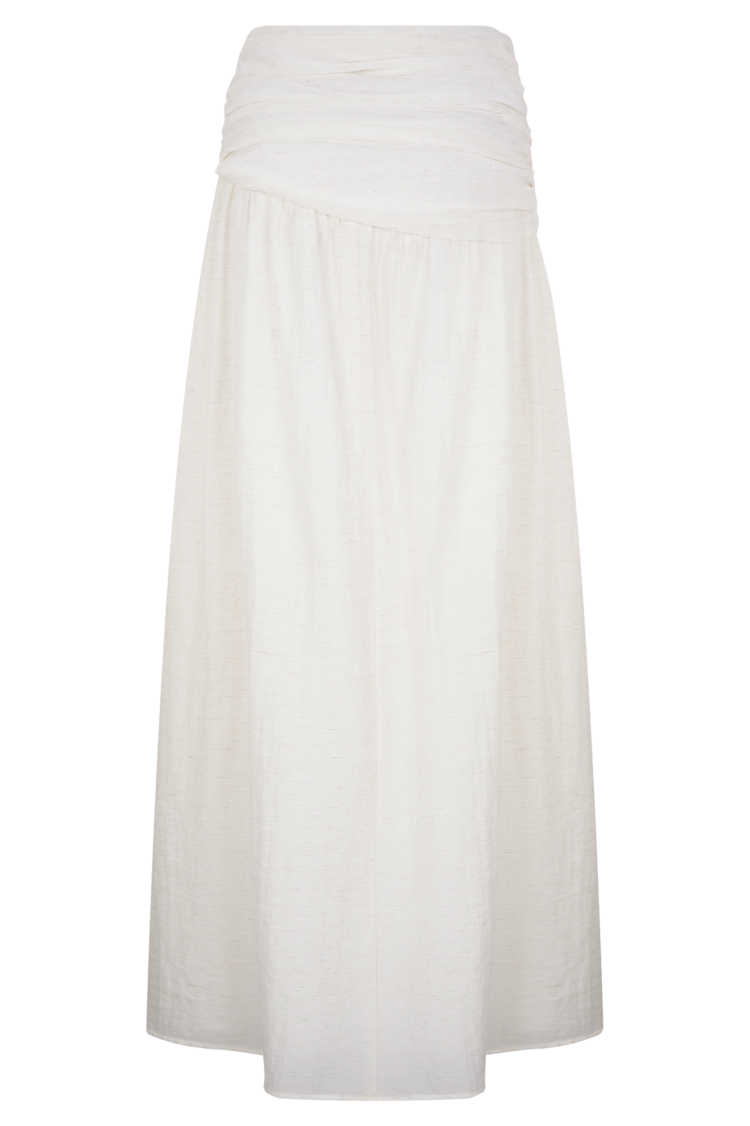 Scottie Gathered Linen Knot Maxi Skirt - Oat Marle、mySite、solidvoid