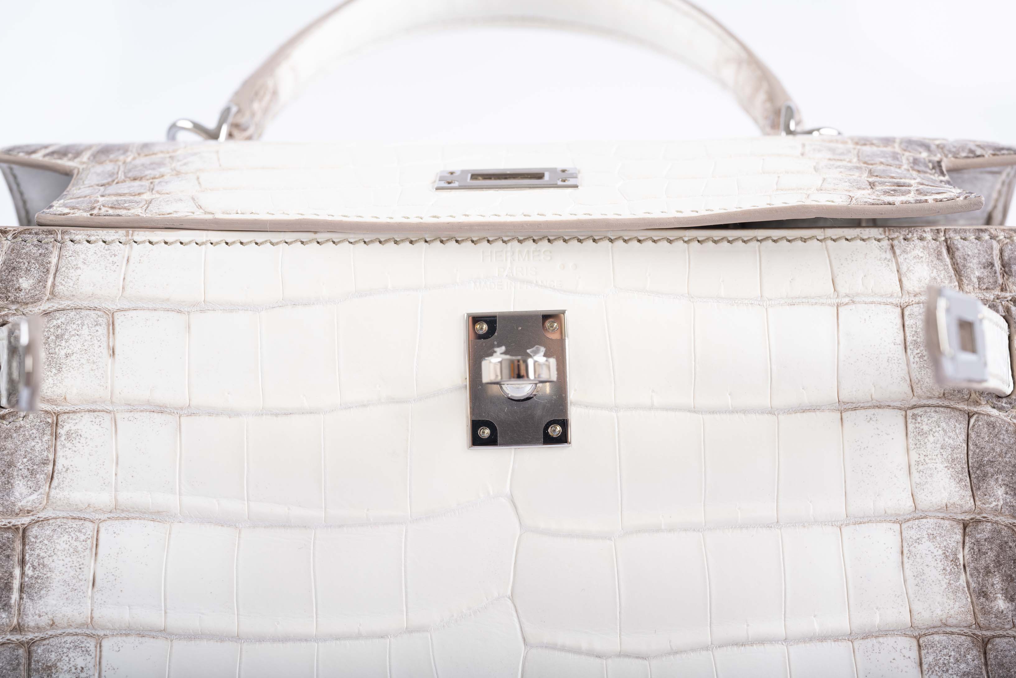 Hermès Kelly 25 Retourne White Himalayan Niloticus Crocodile Palladium Hardware、mySite、garminoutage.com