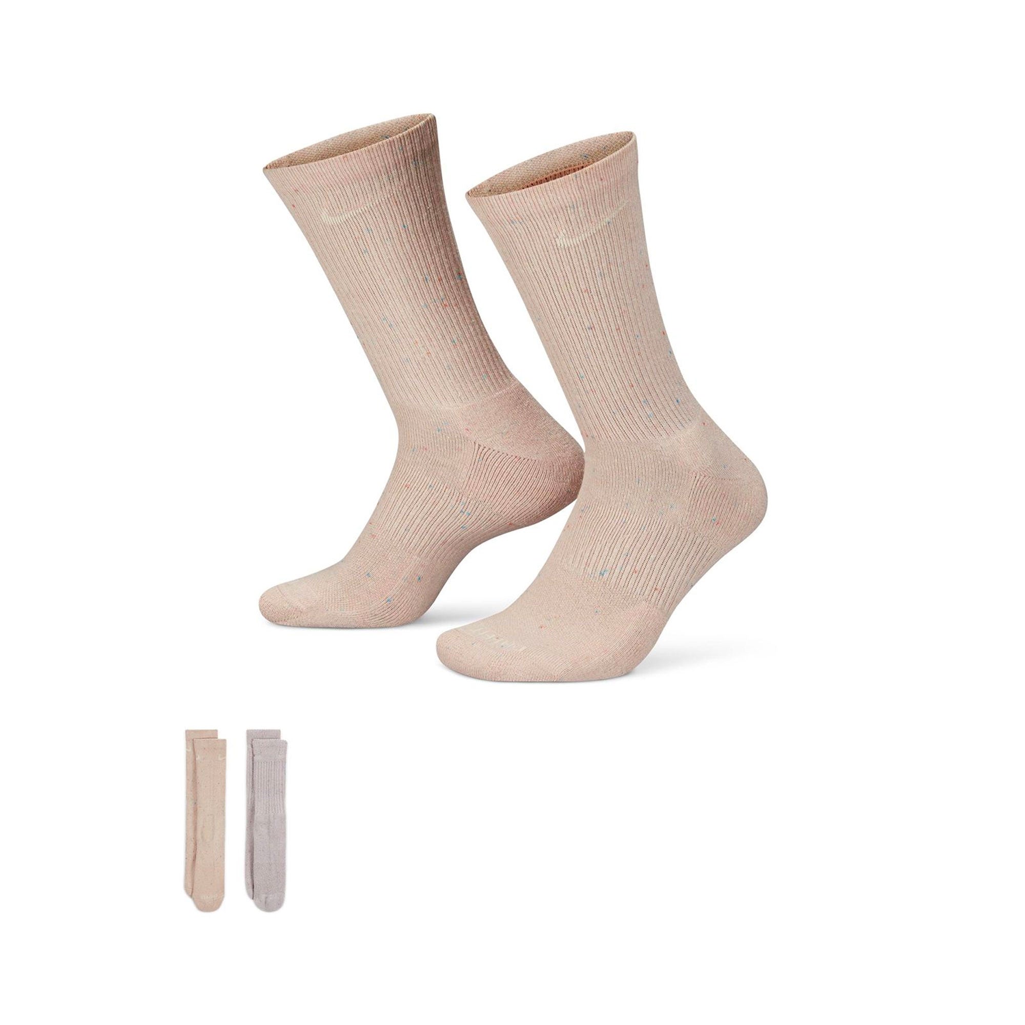 Nike Everyday Plus Cushioned Training Crew (2 Pair) Socks Cream、mySite、noshort