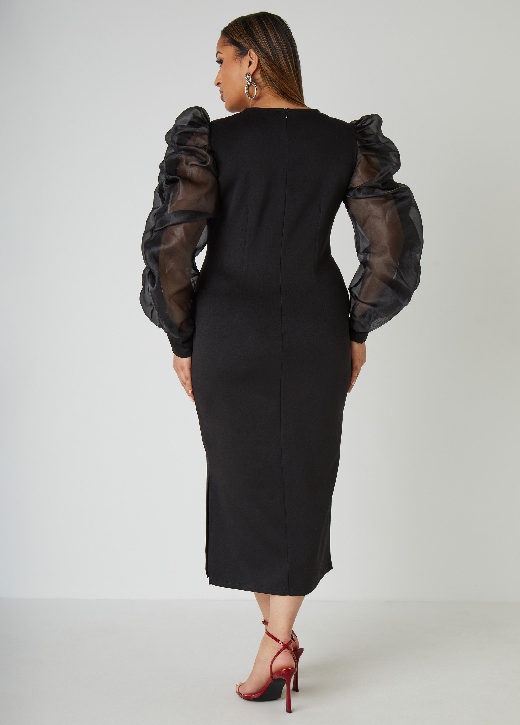 Puff Organza Sleeved Bodycon Dress、mySite、bengalsvssteelers
