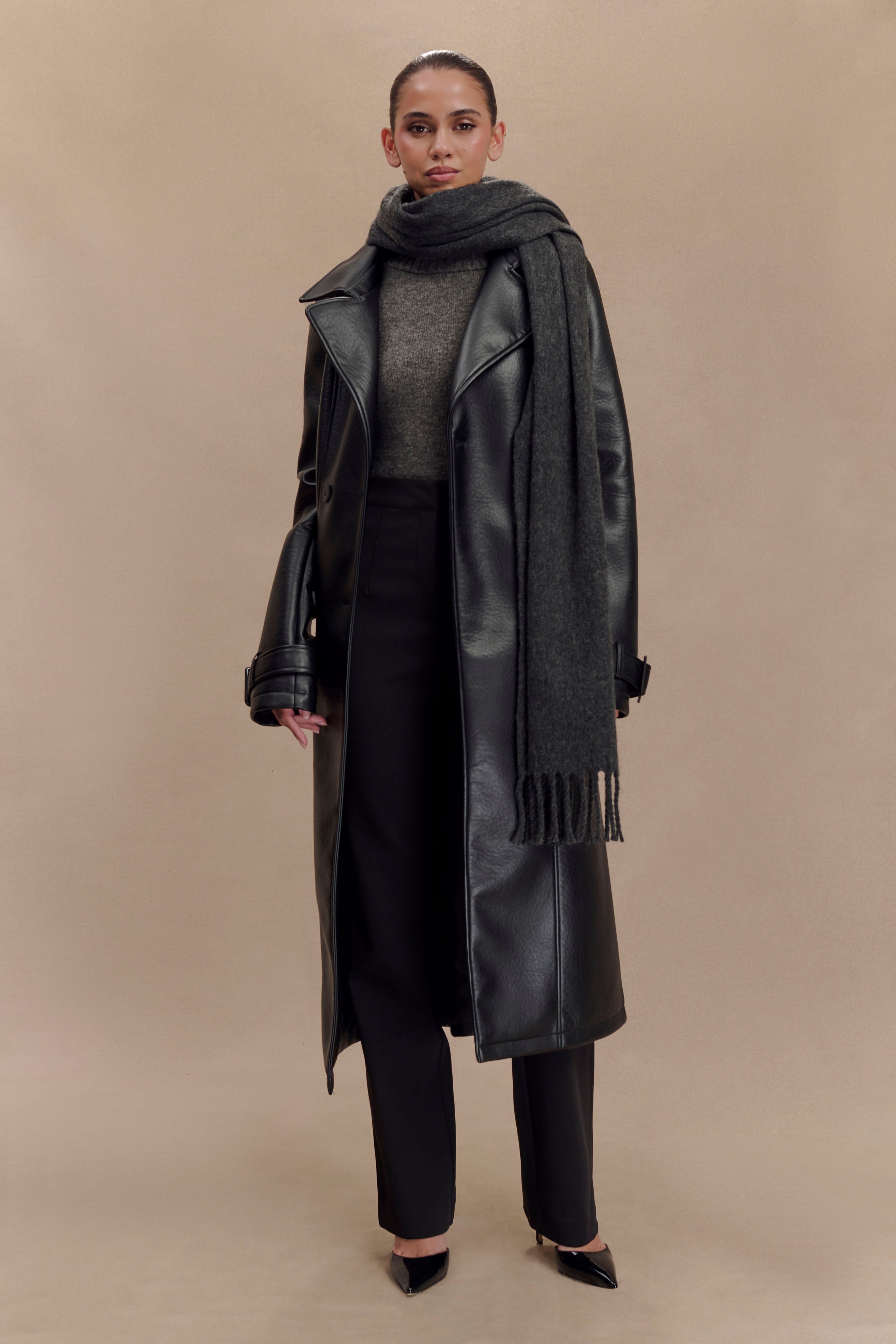 MESHKI Knit Scarf - Charcoal Marle、mySite、solidvoid