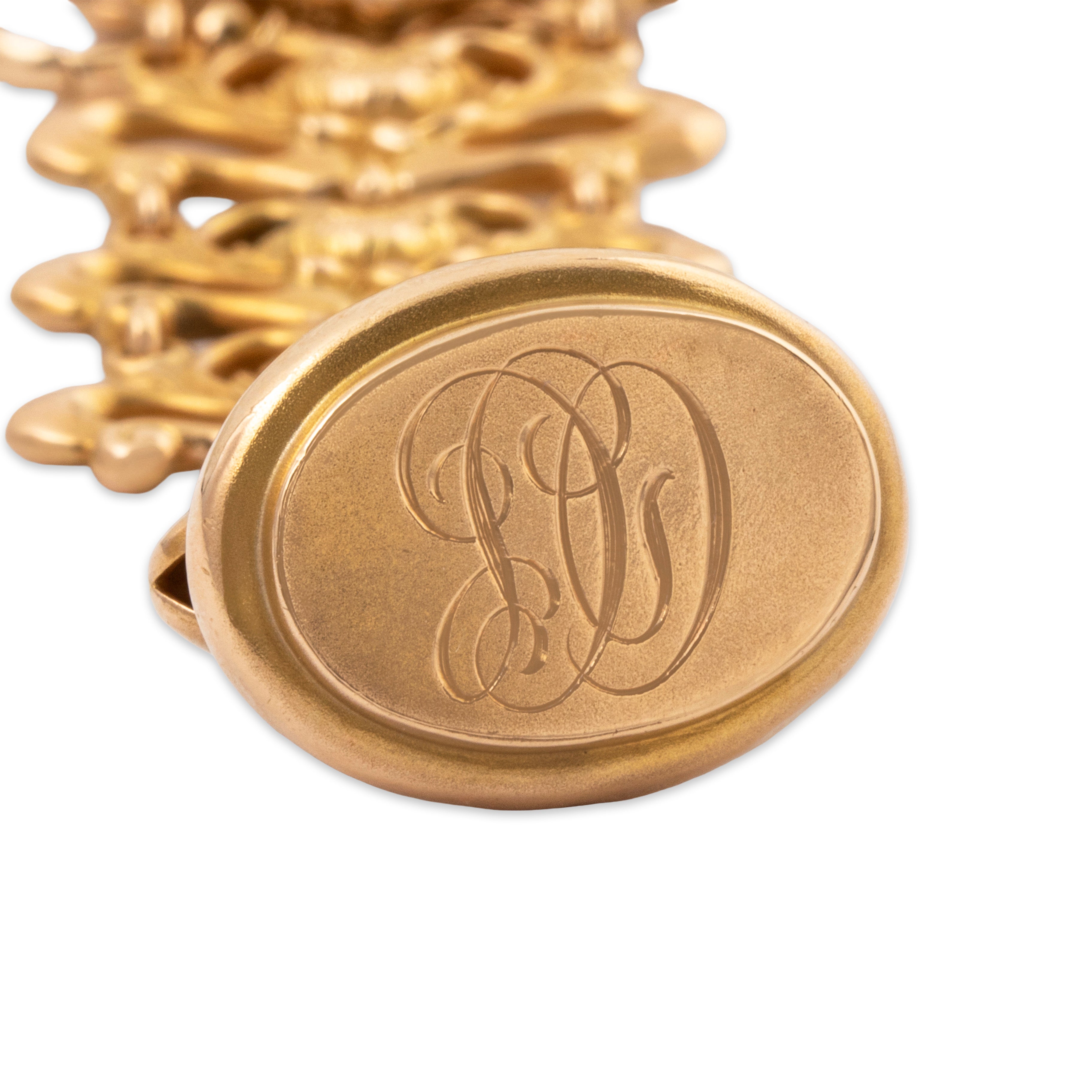 Antique Art Nouveau 14k Yellow Gold Large Blooming Peonies Watch Fob Pendant、mySite、hinf8tx79