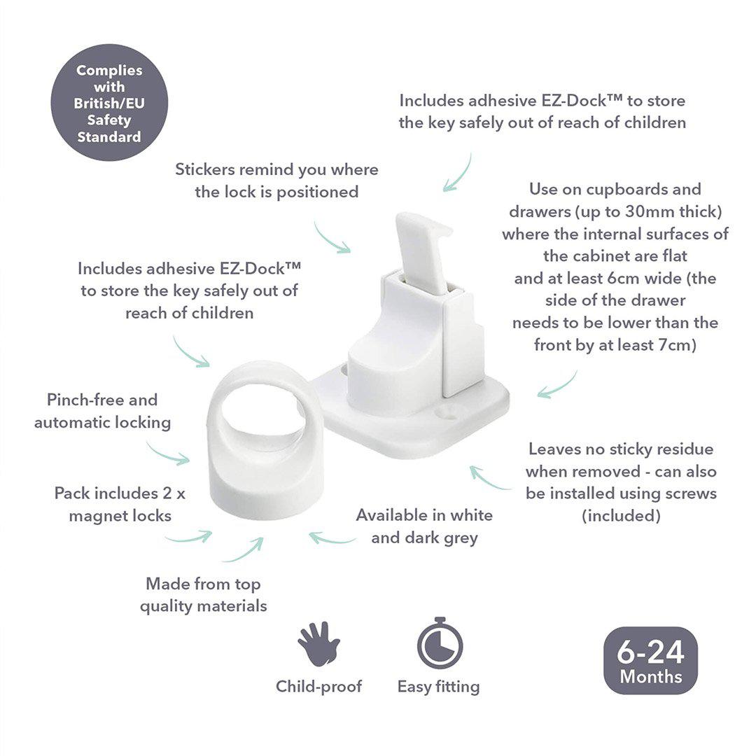  Fred Invisible Magnet Locks - Pure White V2 - 2 Pack、mySite、merchandisen