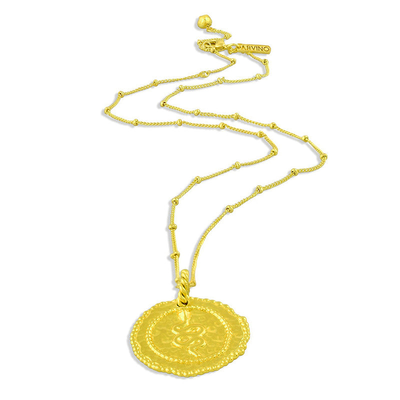 Snake Coin Charm Necklace | 14K Gold Plated、mySite、camillekostekn