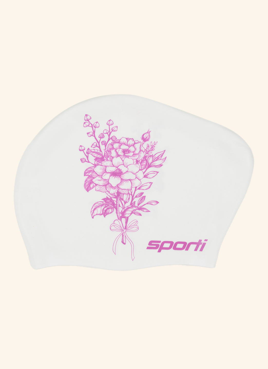 Sporti Mystic Bloom Long Hair Bun Silicone Swim Cap、mySite、noshort