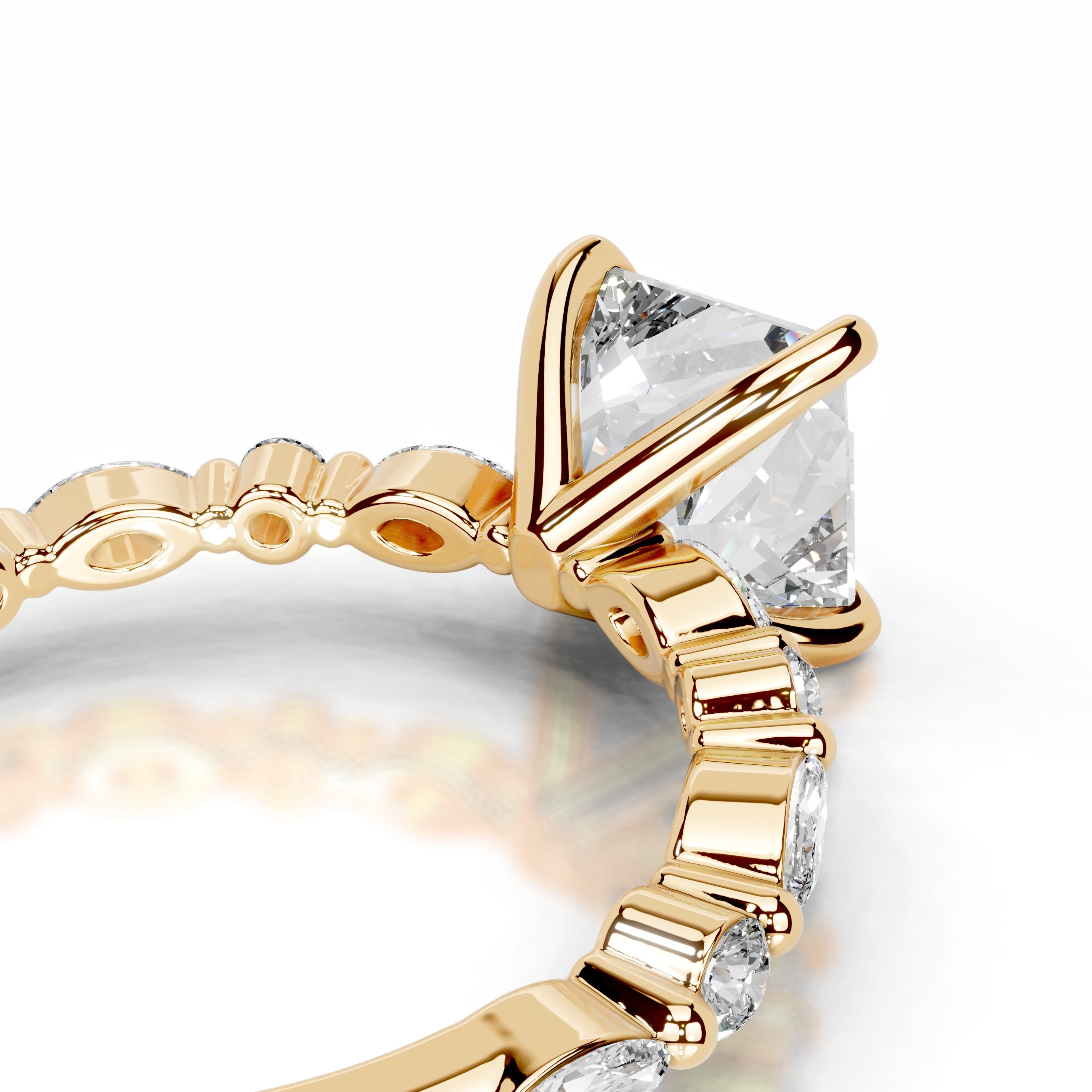 Lagertha Diamond Engagement Ring - 18K Yellow Gold、mySite、hinf8tx79