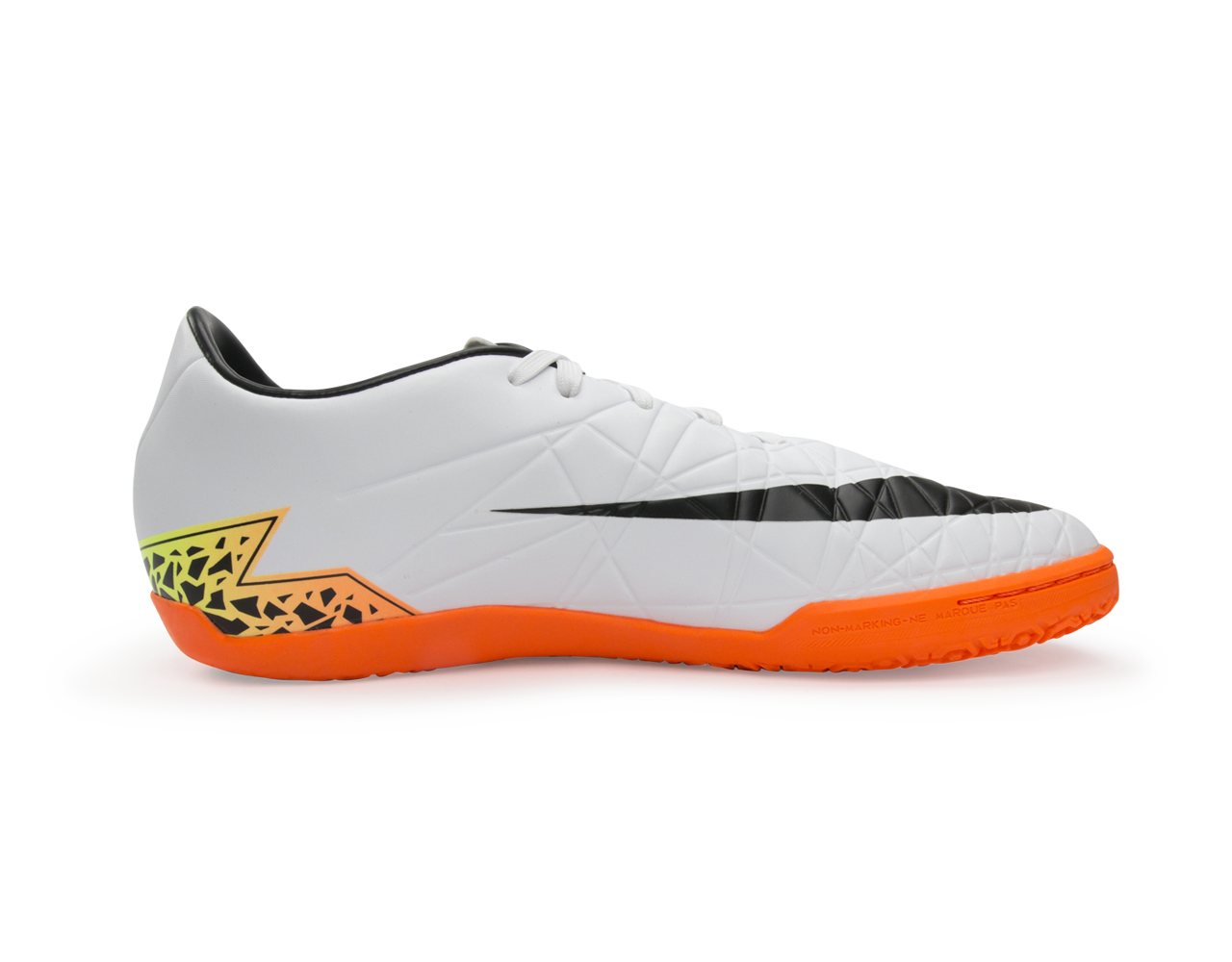 Nike Men's Hypervenom Phelon Indoor Soccer Shoes White/Black/Total Orange、mySite、noshort