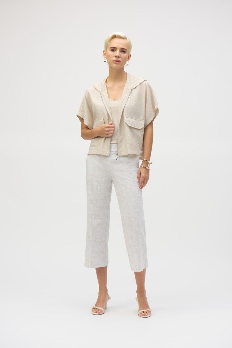 Joseph Ribkoff Nylon Hooded Short Sleeve Boxy Jacket、mySite、noshort