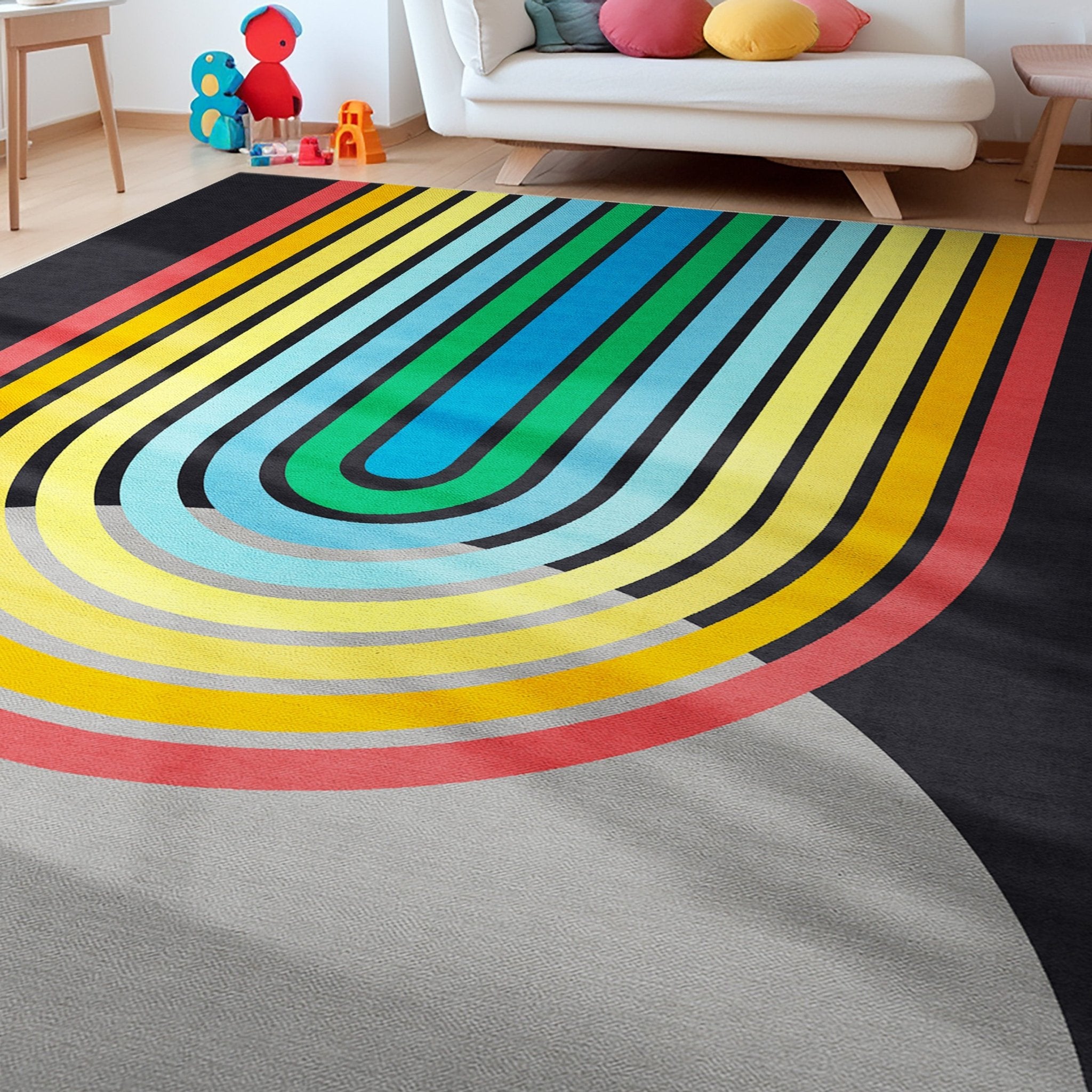 Crayola Modern Arches Geometric Bright Multi Area Rug By Well Woven、mySite、gigharbornorthrealestate