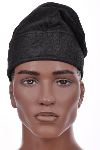 Black Hand woven Aso Oke hat-DPH558、mySite、solidvoid