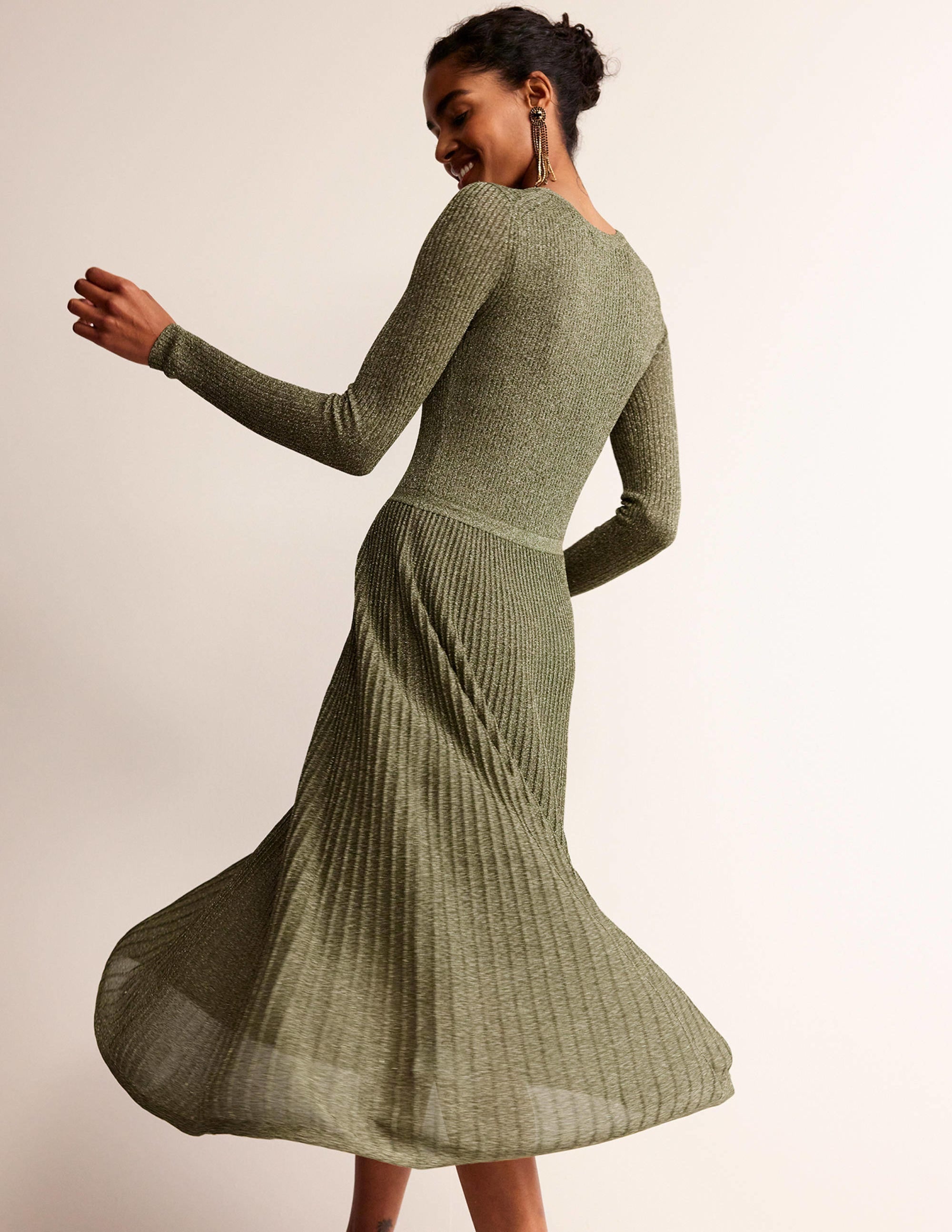  Ribbed Metallic Dress-Gold、mySite、ashleygrahame