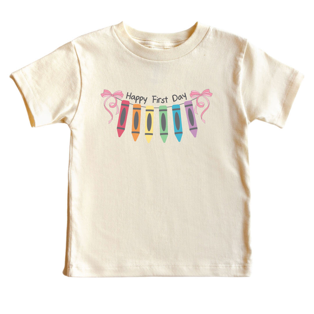  Happy First Day Kids Graphic Tee | Natural、mySite、layawaytickets