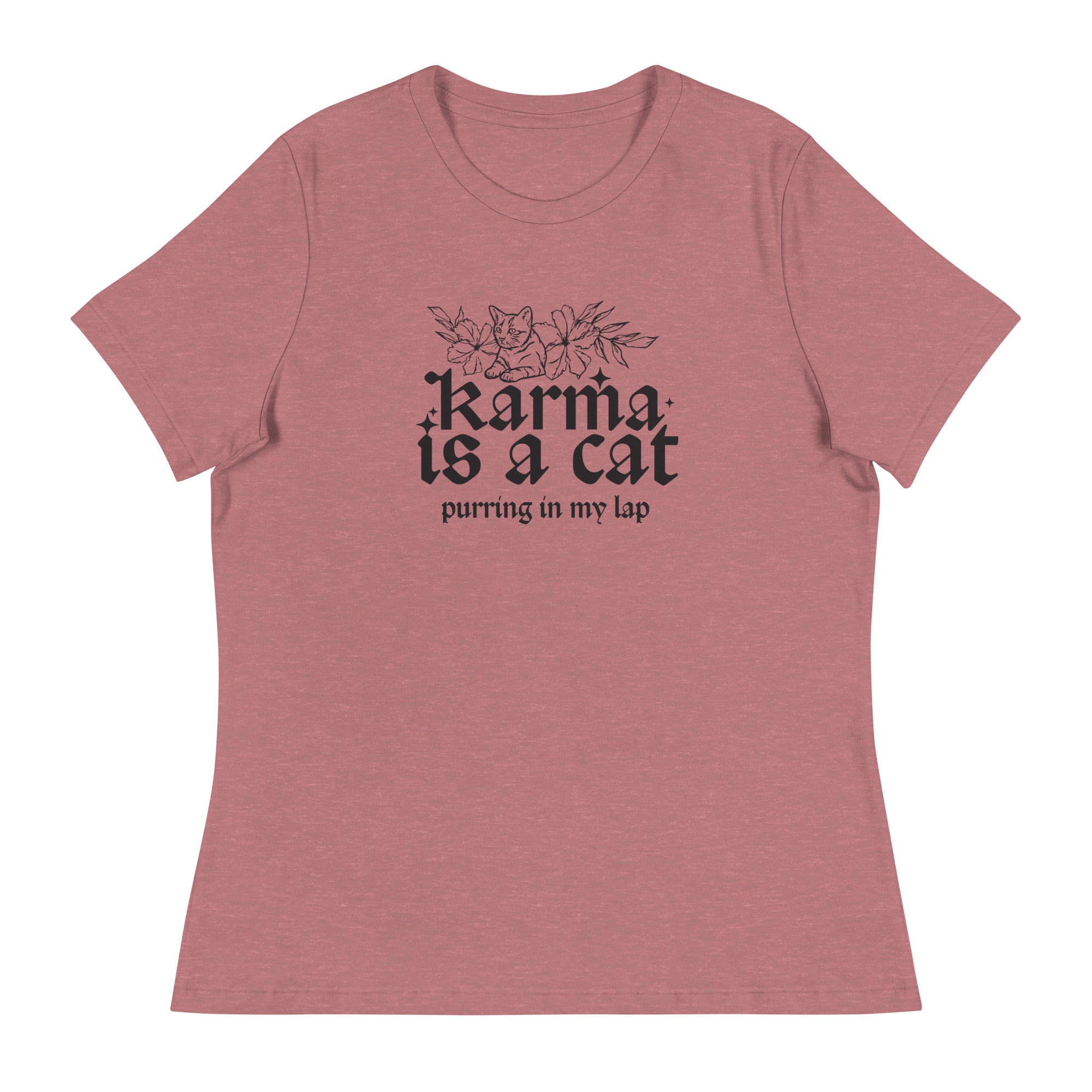 Karma is a Cat Women's Relaxed T-Shirt、mySite、camillekostekn