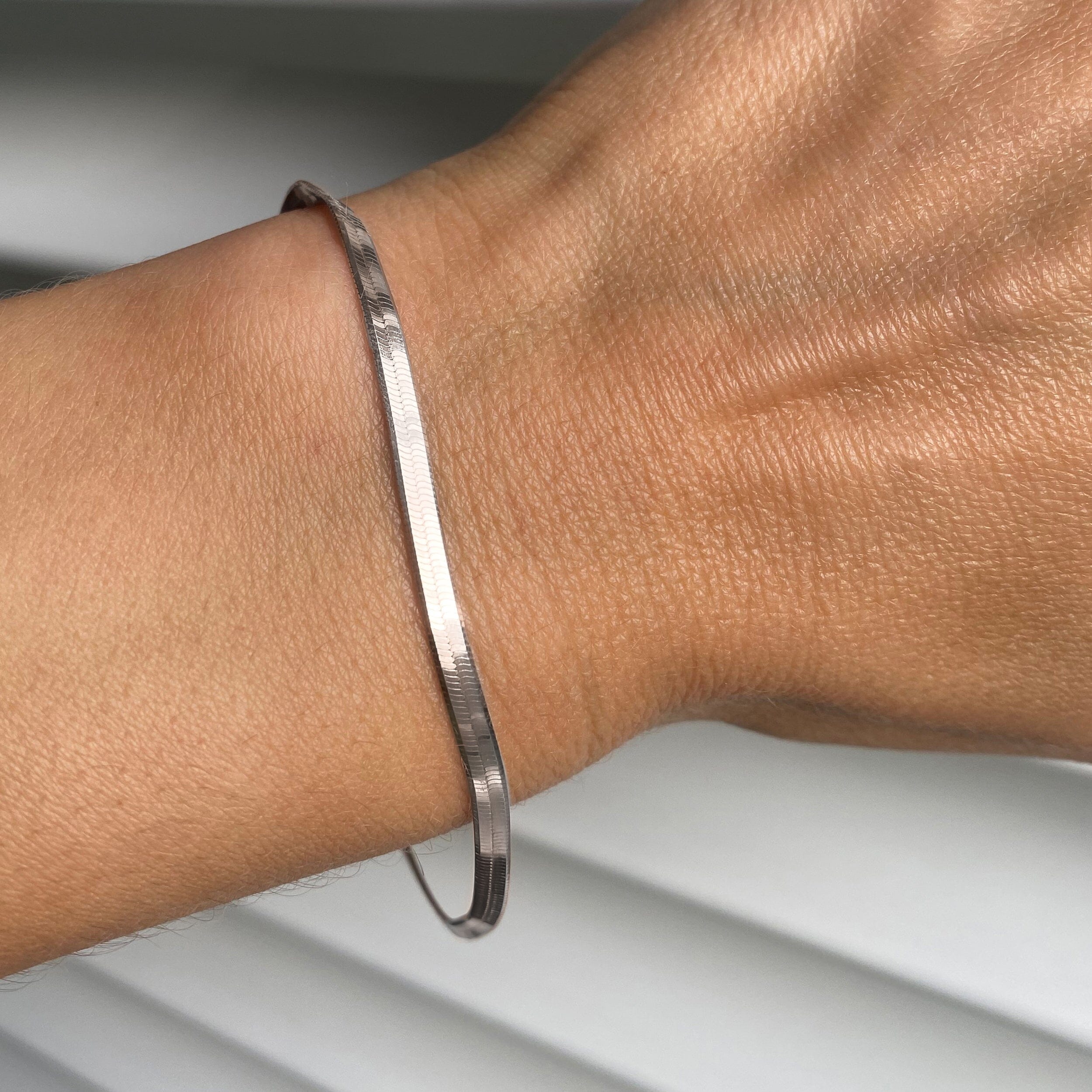 Plain Metal Wristlet - Herringbone Bracelet、mySite、hinf8tx79