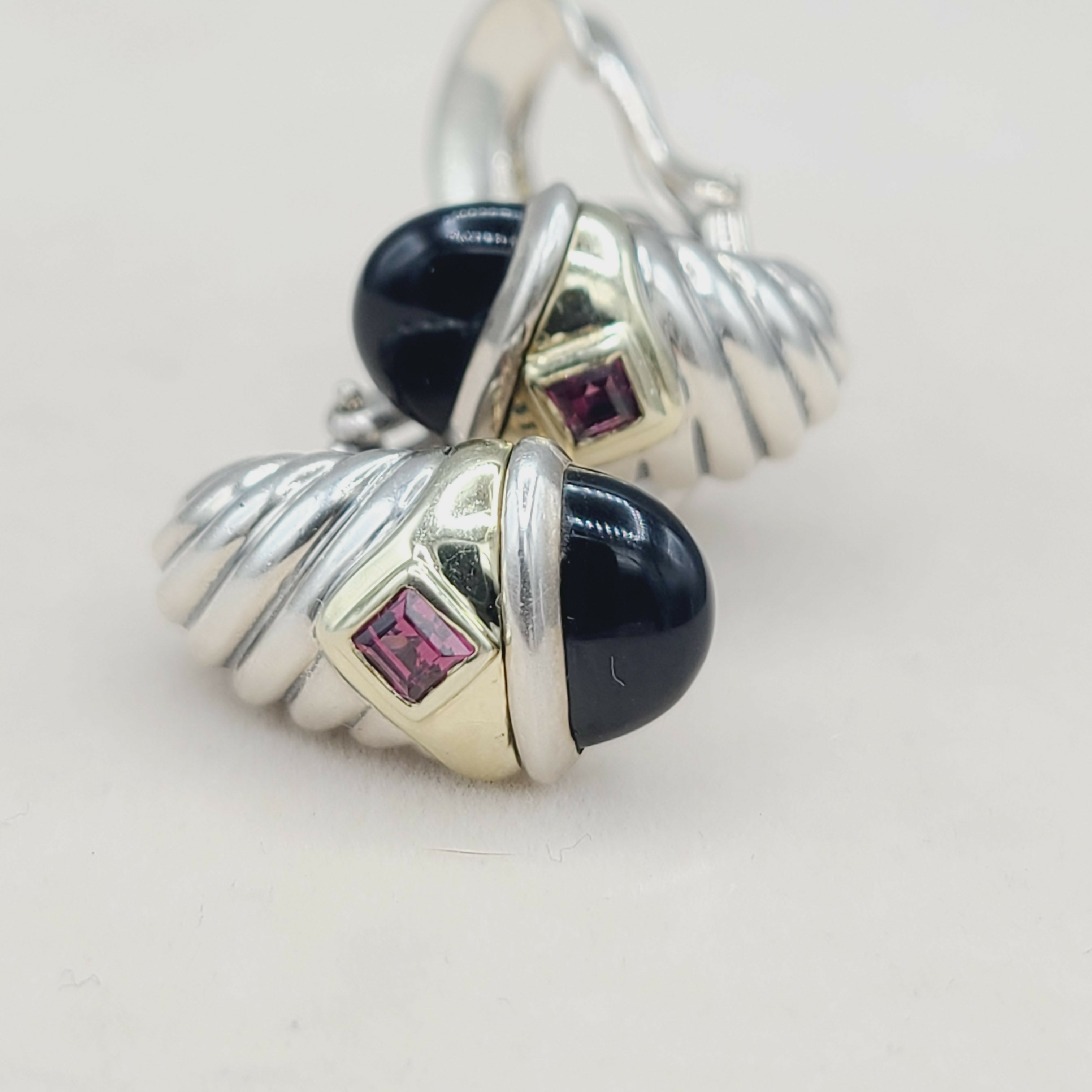 David Yurman Renaissance Earrings Onyx & Pink Tourmaline、mySite、hinf8tx79