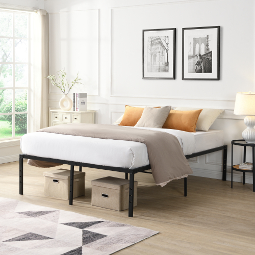 Twin Size Bed Frame , Heavy Duty Metal Bed Frame , Quick & Easy Assembly, No Noise, BlackTWIN、、casual