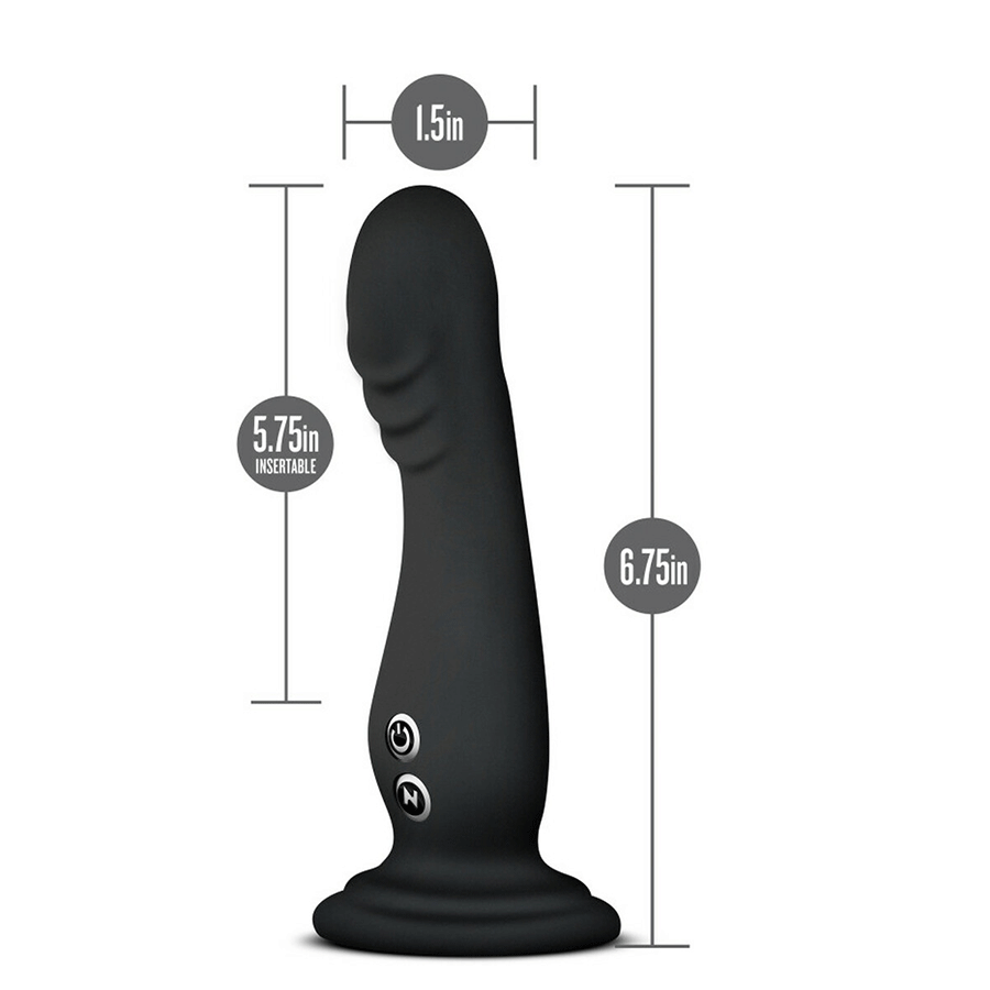 Impressions N1 Black Vibrating Silicone Anal Dildo with Suction Cup by Blush Novelties、mySite、bottomscart