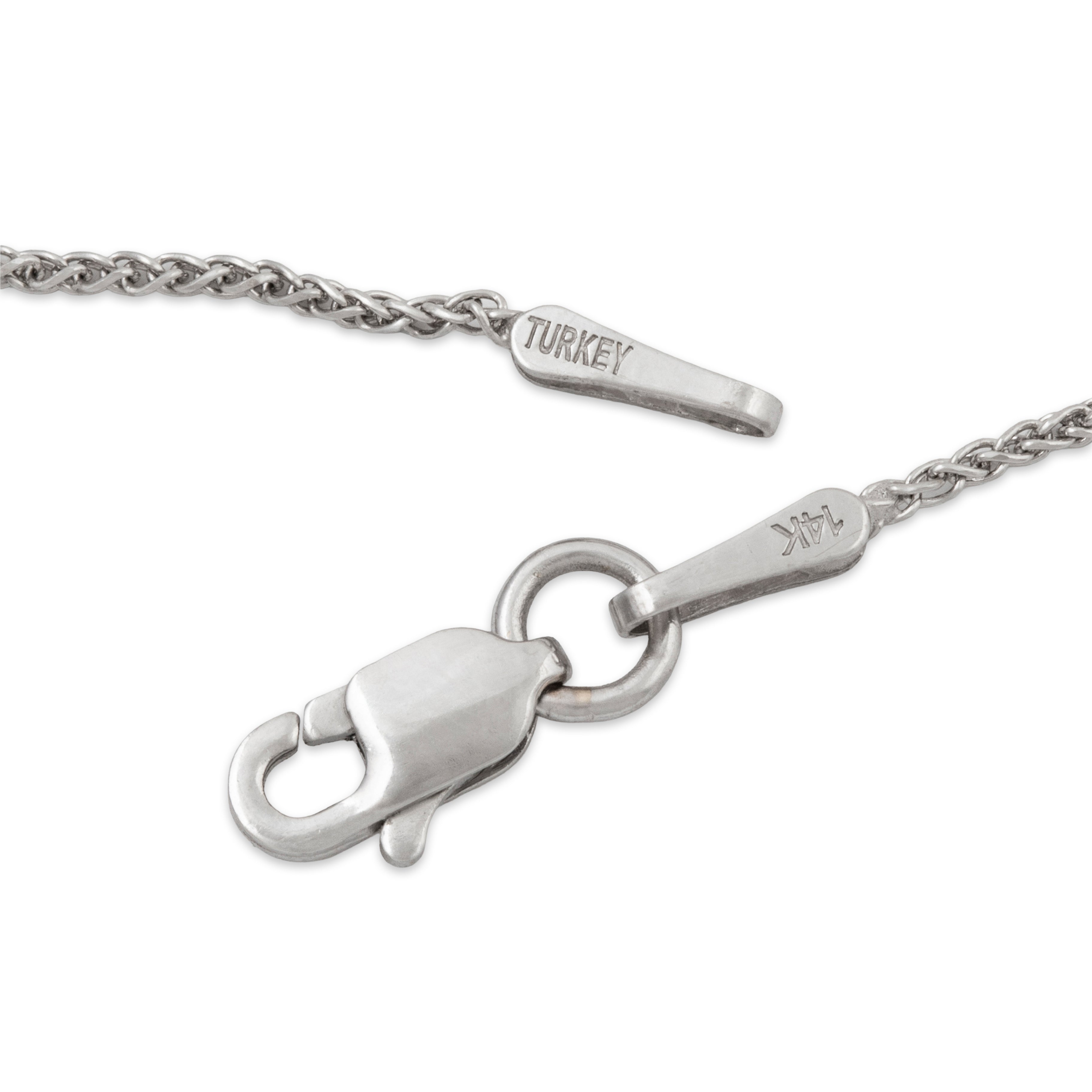 Vintage 14k White Gold Wheat Chain Necklace 18、mySite、hinf8tx79