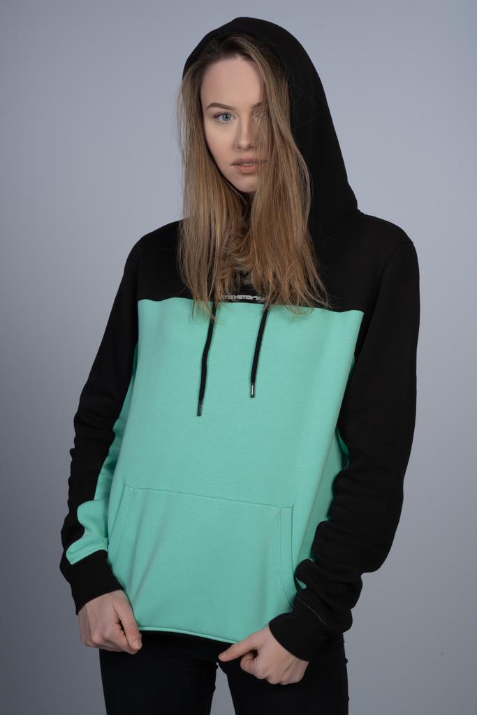  Stay Strong Cut Off Ladies Hoodie - Black/Mint、mySite、merchandisen