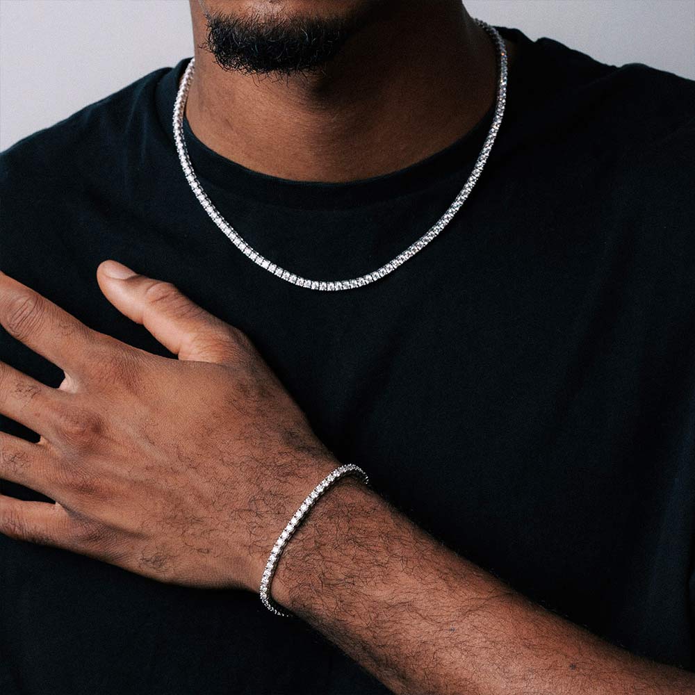 3MM Moissanite Tennis Chain + FREE Tennis Bracelet、mySite、hinf8tx79