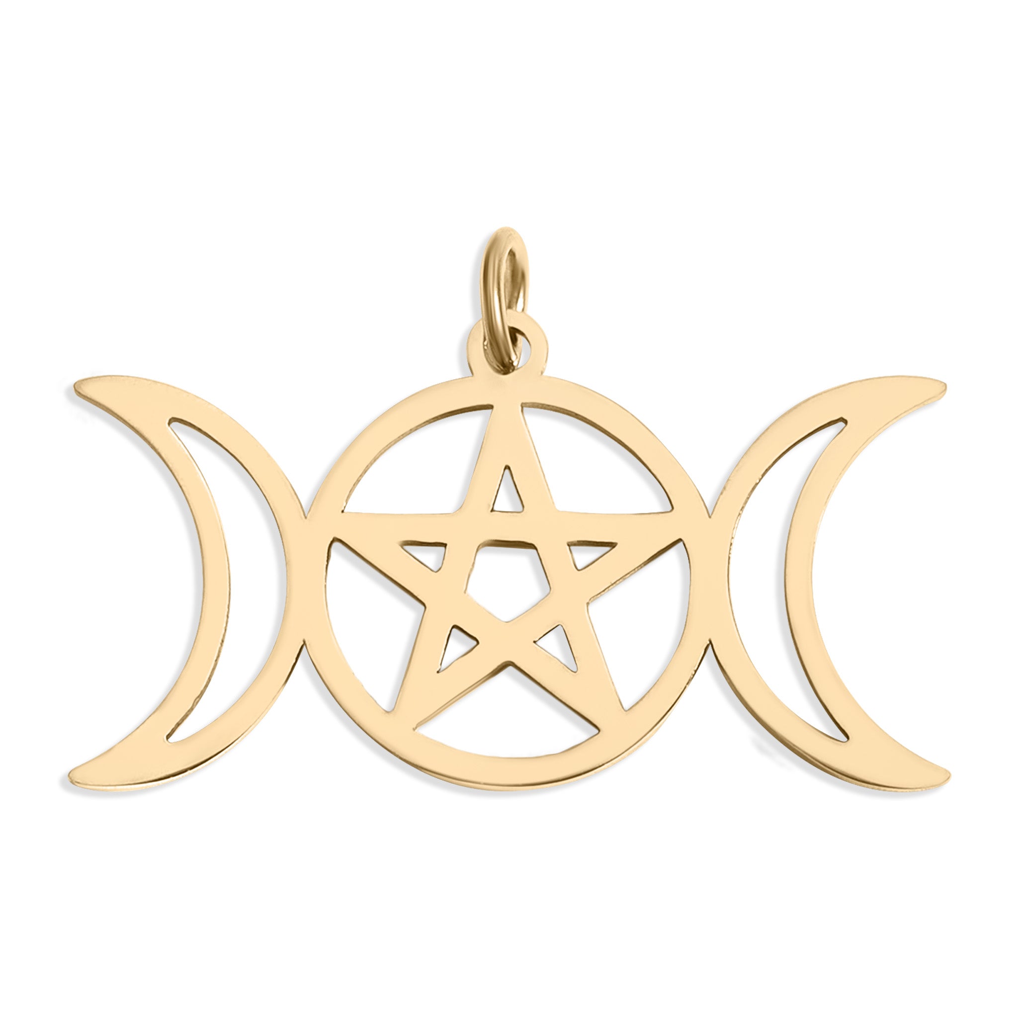 18K Gold PVD Stainless Steel Triple Moon Goddess Charm / PDL0178、mySite、dreamappss