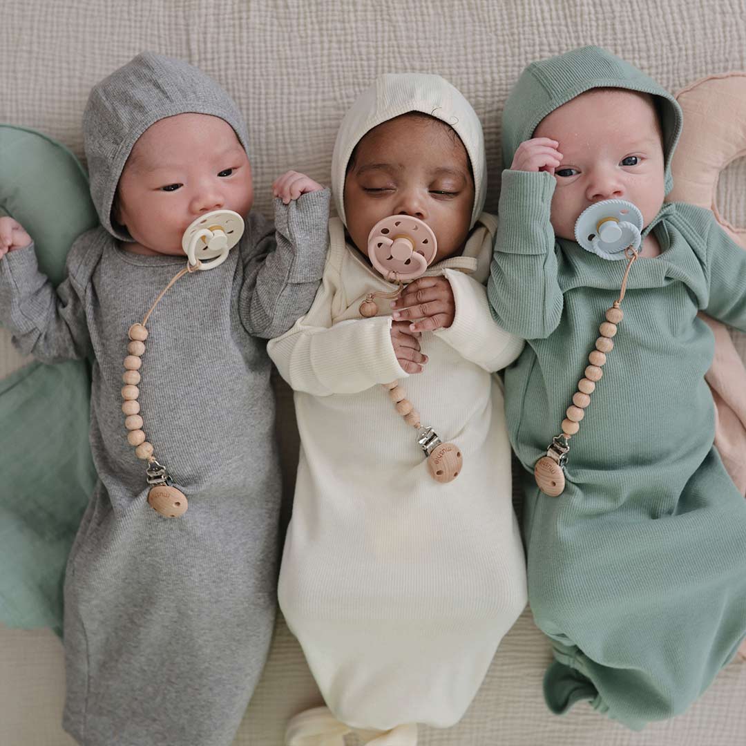  Mushie Ribbed Knotted Baby Gown - Ivory、mySite、merchandisen