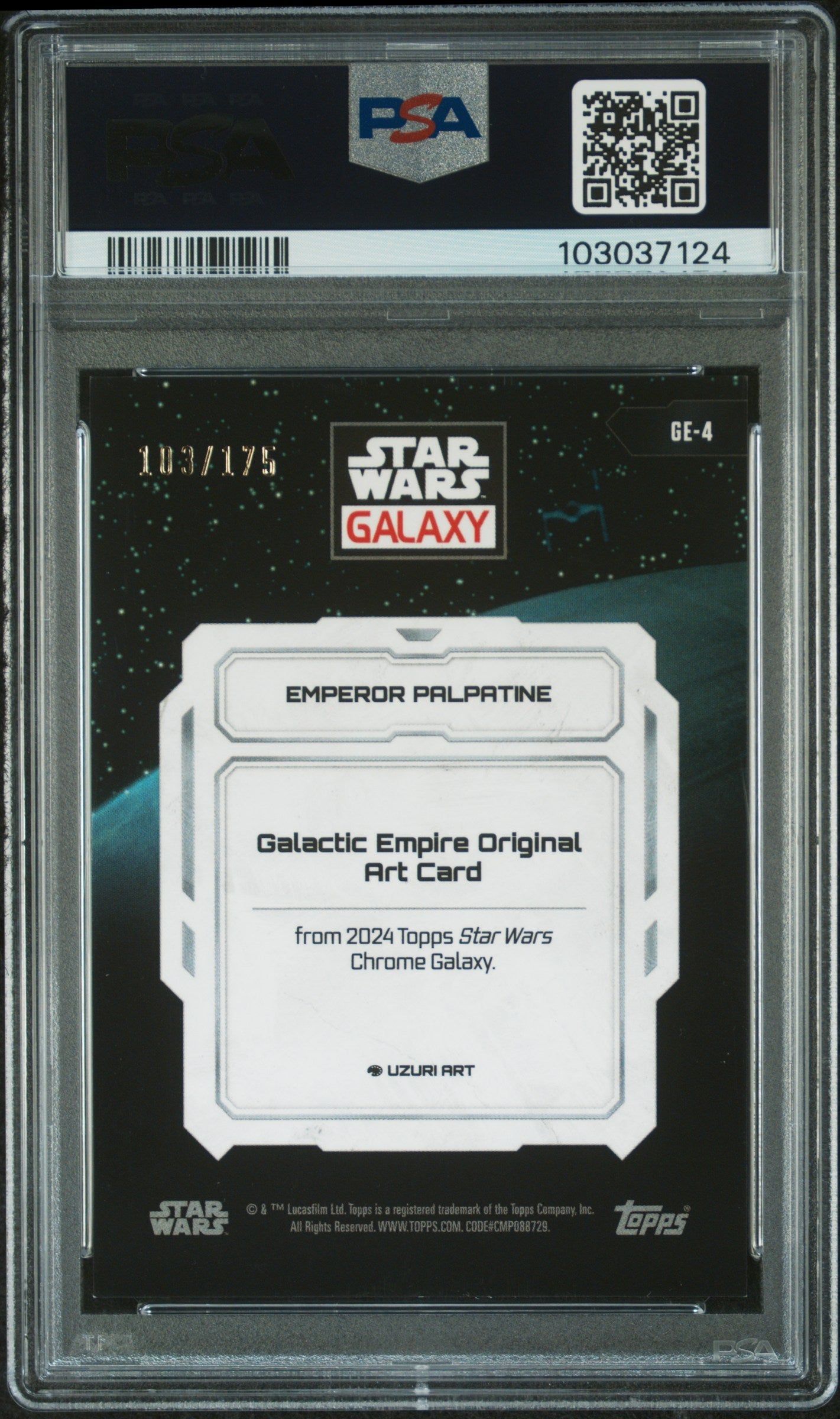 Emperor Palpatine #GE4 GE Art-Aqua Lava 103/175 PSA 8.5 Topps Chrome Star Wars Galaxy Galactic Empire Art 2024、mySite、waistdrama