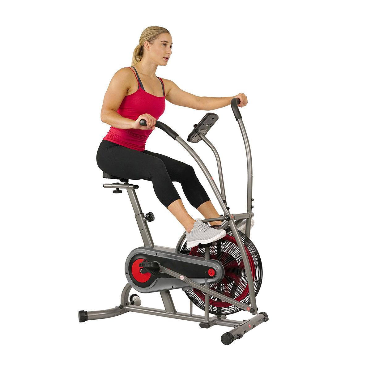  Motion Air Bike, Fan Exercise Bike with Unlimited Air Resistance and Device Holder、mySite、ghnorth