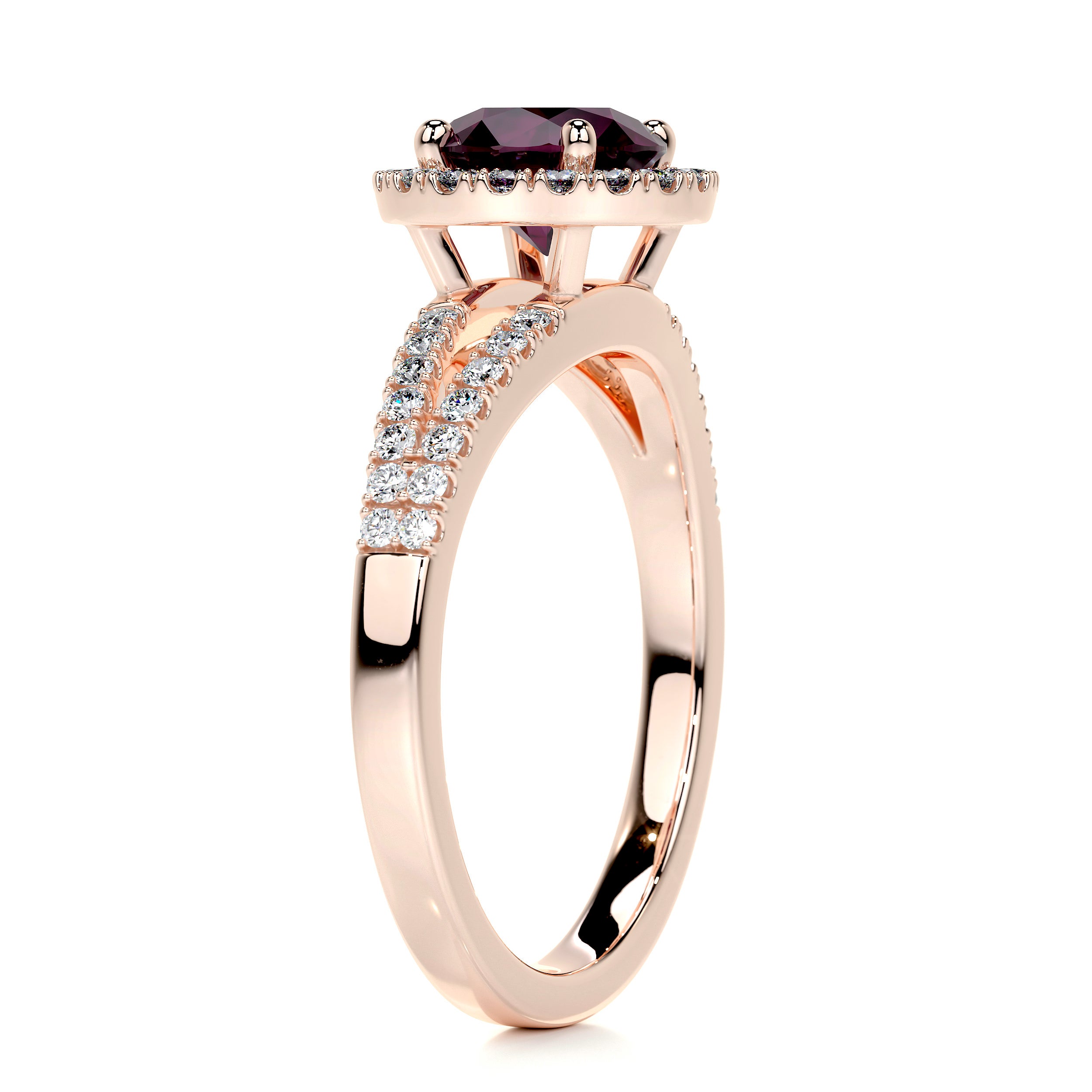 Hazel Gemstone & Diamonds Ring (1.25 Carat) -14K Rose Gold、mySite、hinf8tx79