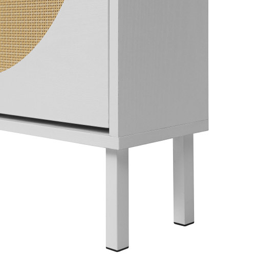 2 Door Shoe Rack, Rattan, Double Layer, Suitable for Living Room, Hallway、、casual