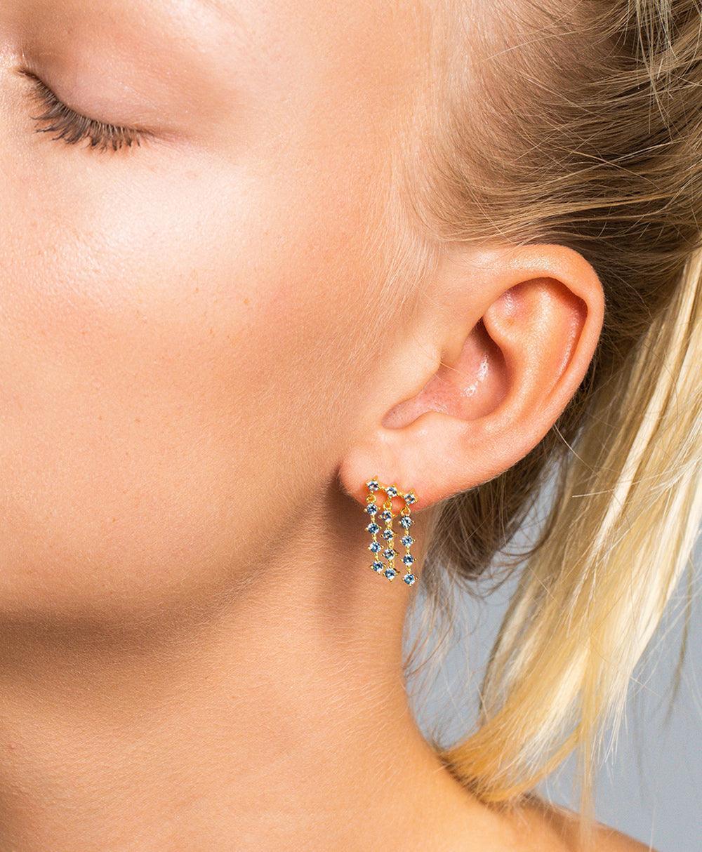 Mila Earrings Blue 18ct Gold Plated、mySite、botmansion