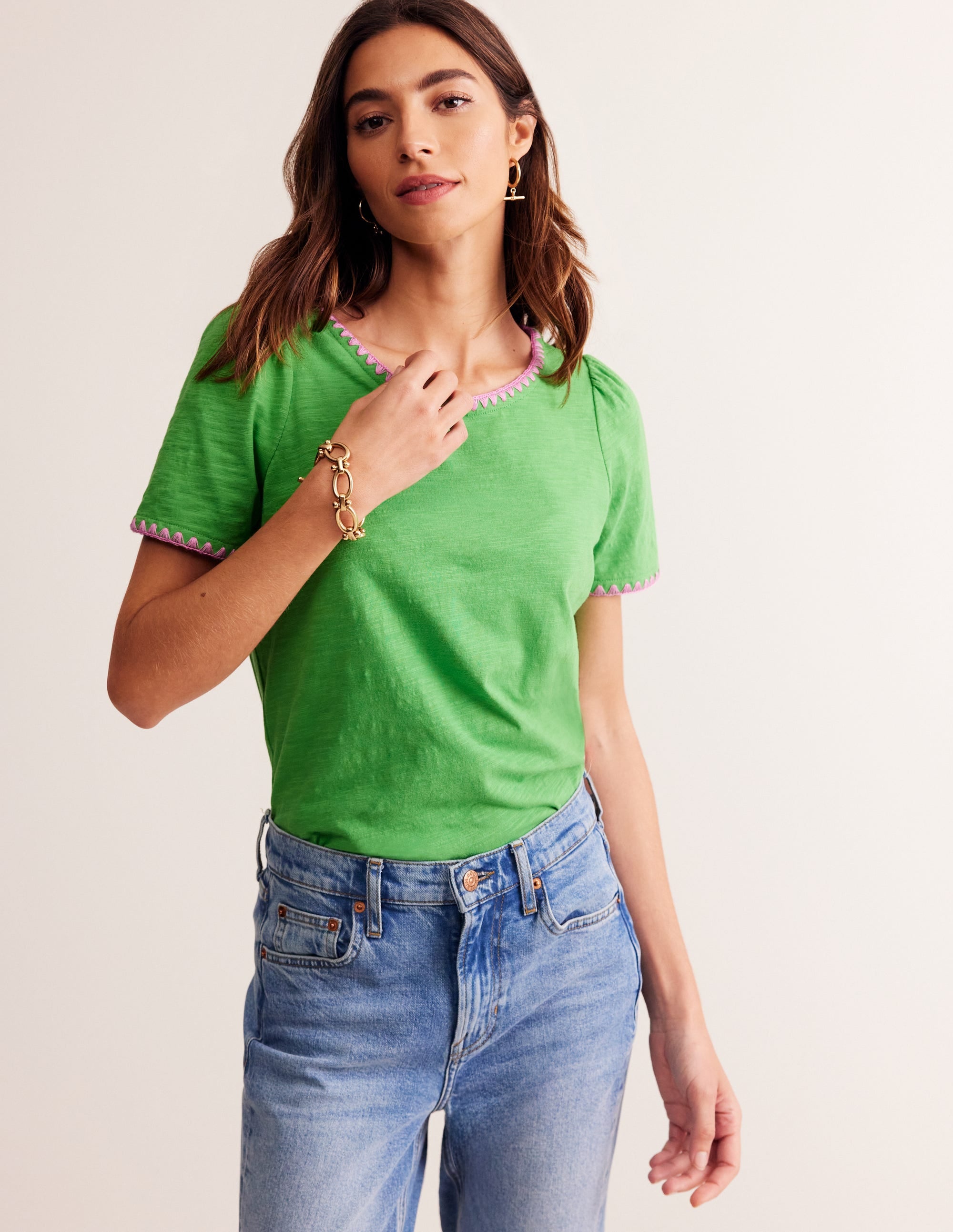  Ali Crochet T-shirt-Kelly Green、mySite、ashleygrahame