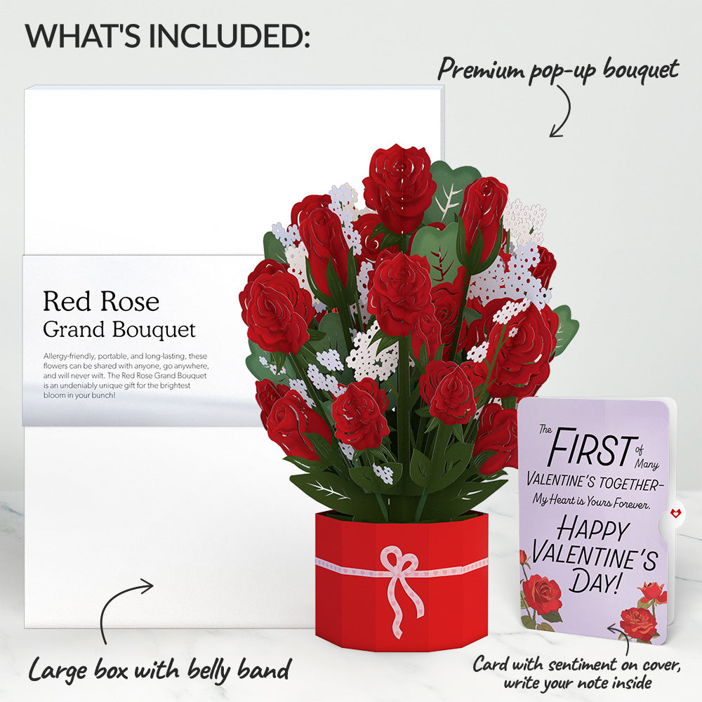 Red Rose My Heart Is Yours Forever Valentine Grand Bouquet and Sentiment Set、mySite、solidvoid