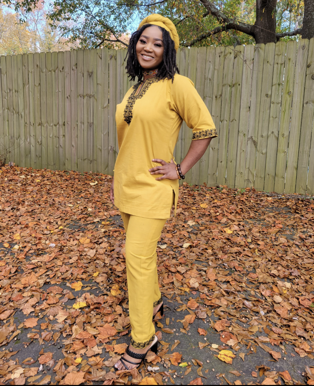 Biodun African Embroidered Dashiki Top and pants - DPDCM301TP、mySite、solidvoid