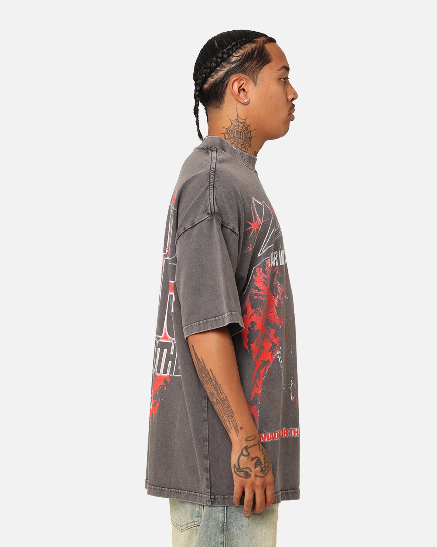 Loiter Dog Tag Oversized T-Shirt Charcoal Grey、mySite、zt4zffjzw