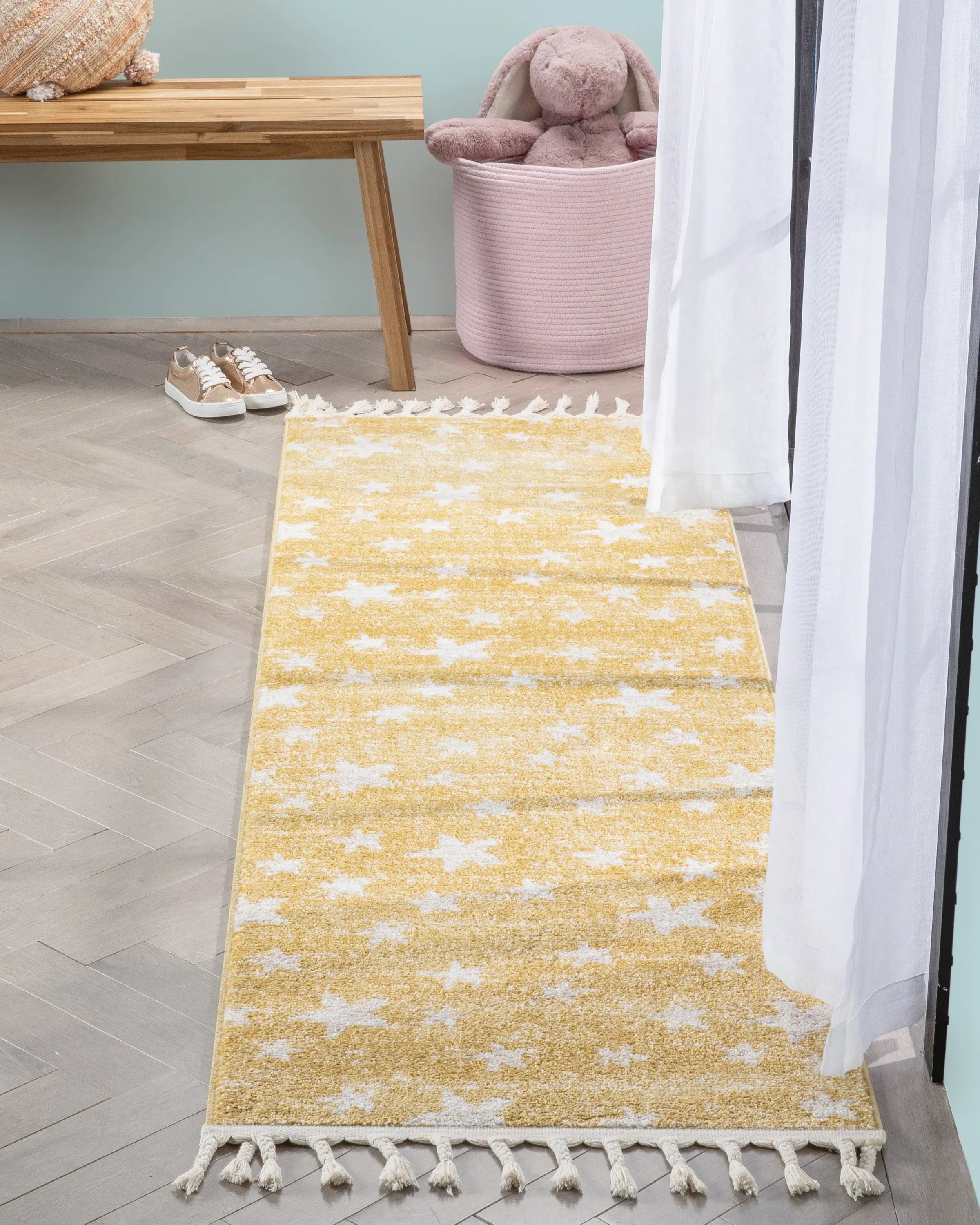 Stars Modern Geometric Yellow Kids Rug、mySite、gigharbornorthrealestate