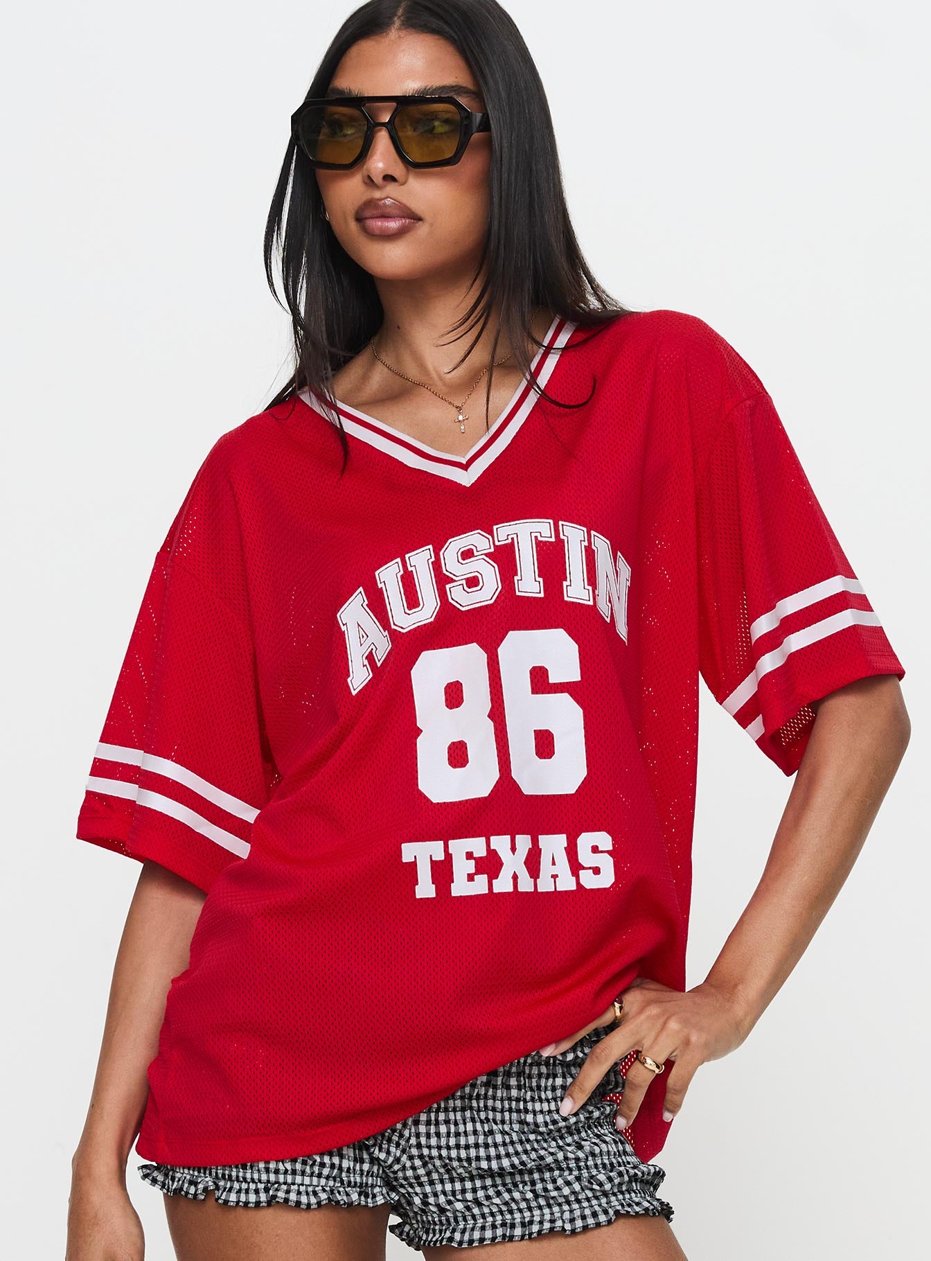 Austin Texas Sports Jersey Top Red、mySite、solidvoid