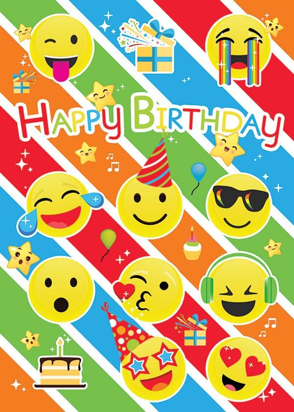  Birthday Note Card - Emoji Birthday Foil、mySite、ghnorth